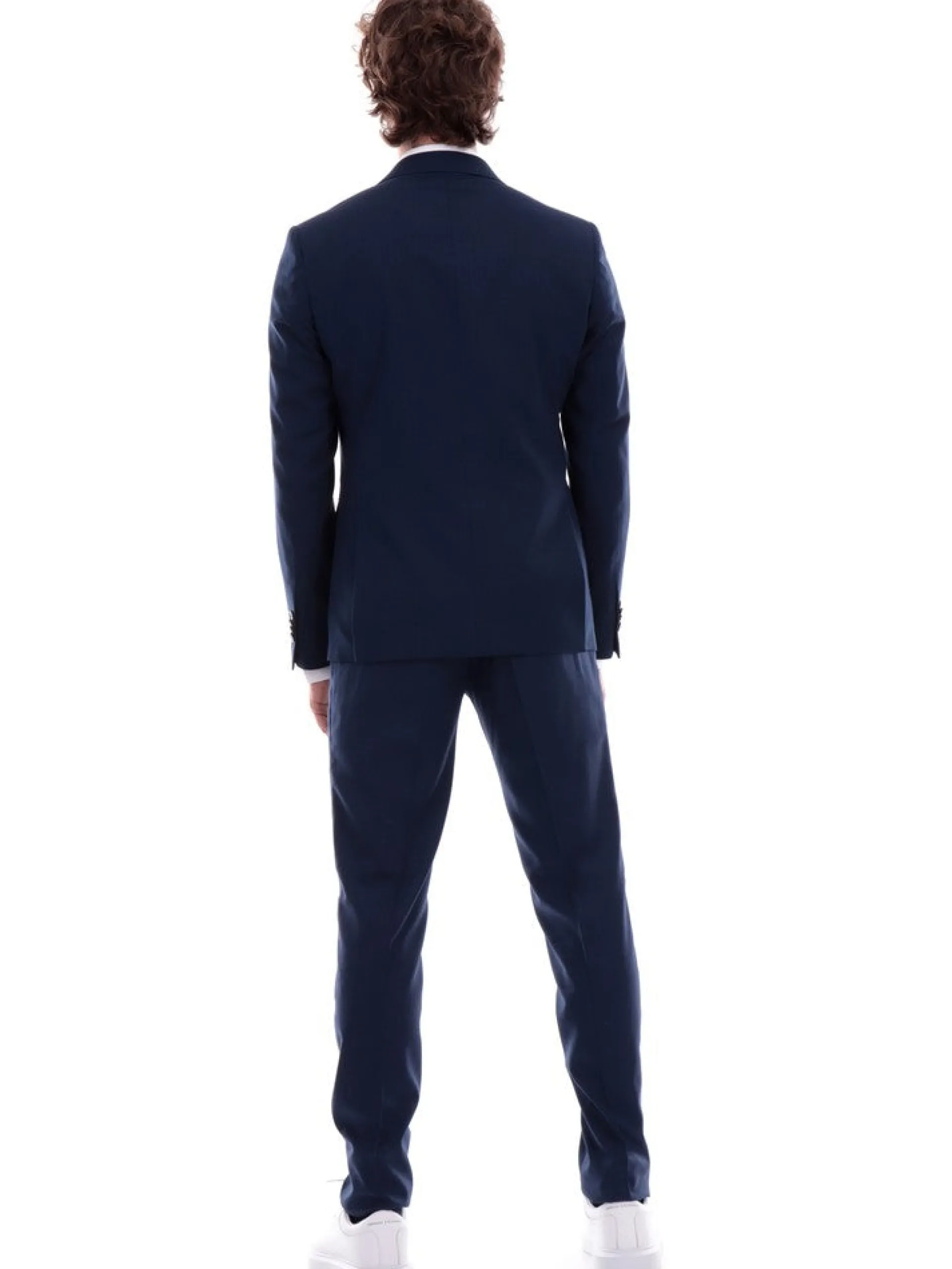ALDO MARIA TESTA Completi*Abito completo blu da uomo righe Drop 7 AB600TR102