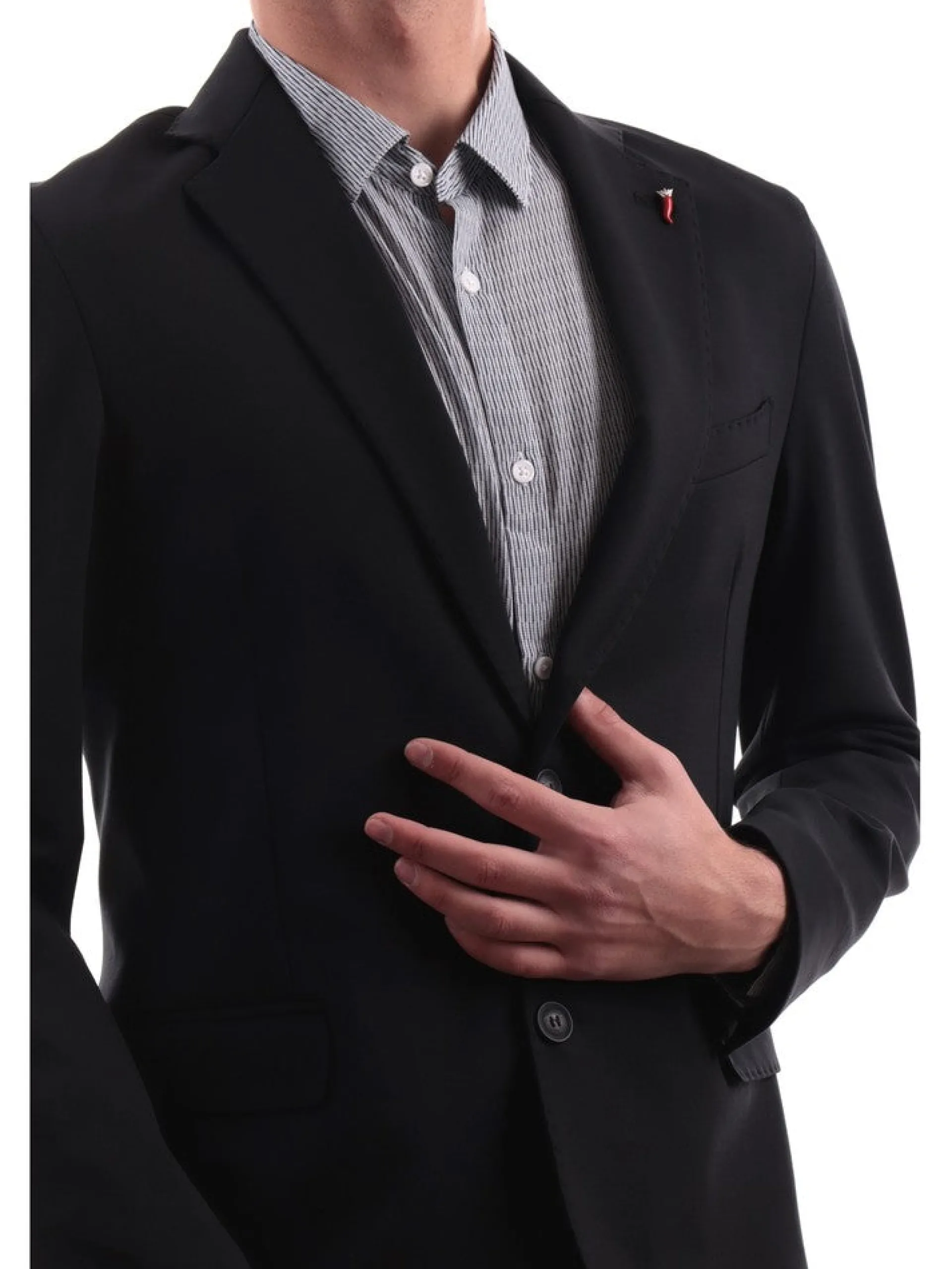 MULISH Completi*Abito completo nero da uomo Jersey KVAABS900