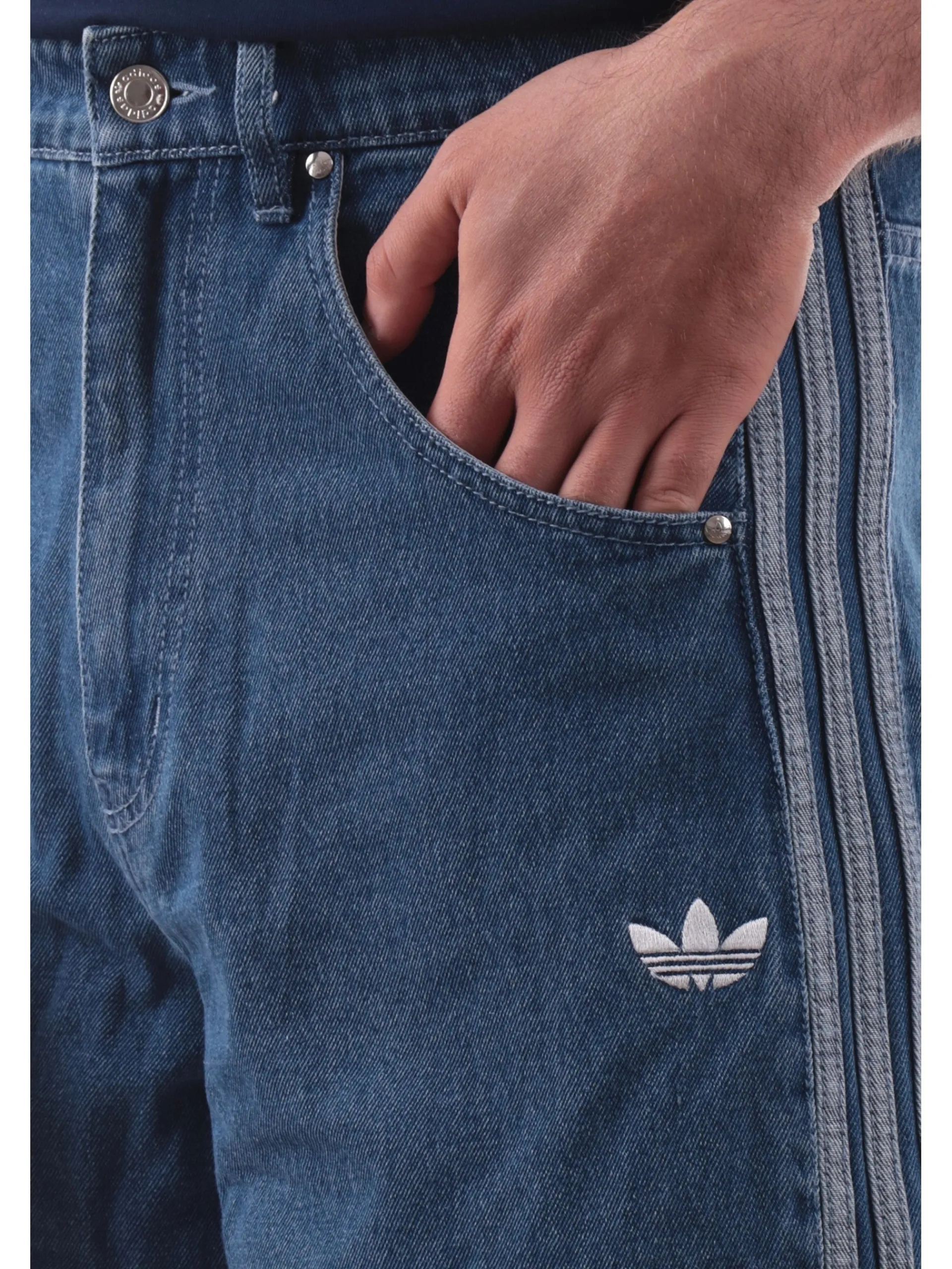 ADIDAS ORIGINALS Bermuda*Bermuda Adidas jeans da uomo 3Stripes vita alta over JC6235