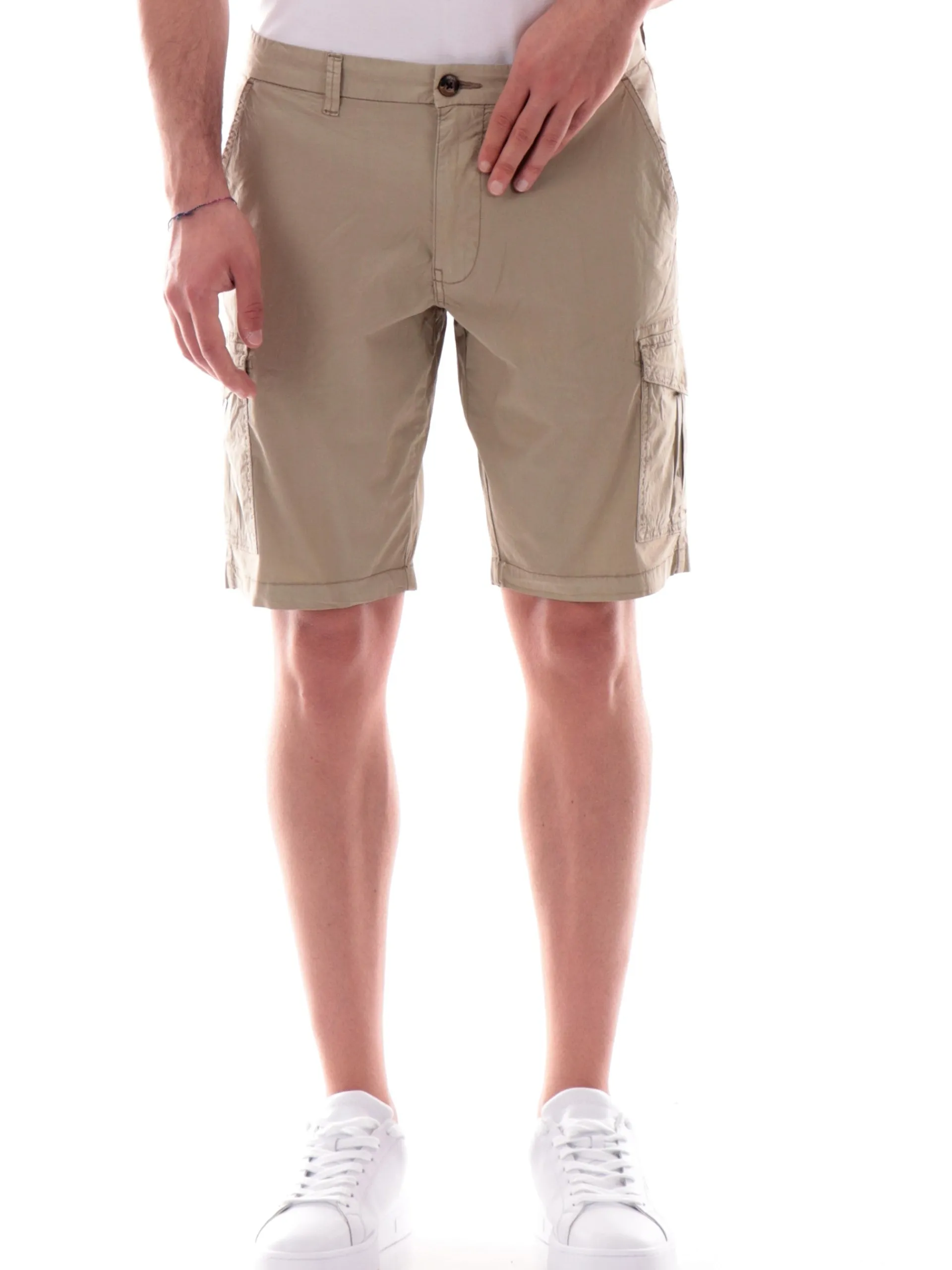 IMPURE Bermuda*Bermuda cargo beige da uomo in cotone SPIKEPOP