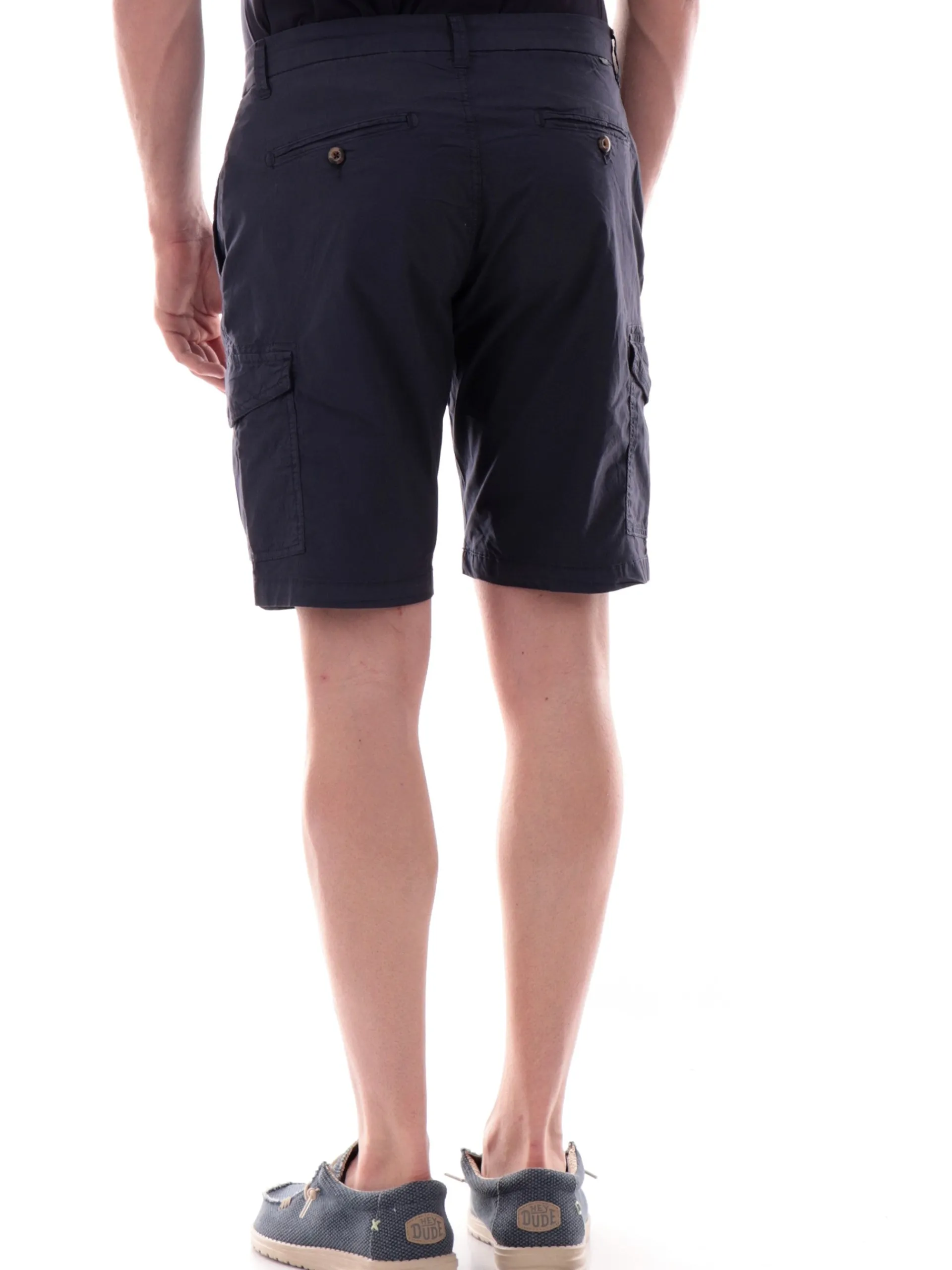 IMPURE Bermuda*Bermuda cargo blu da uomo in cotone SPIKEPOP
