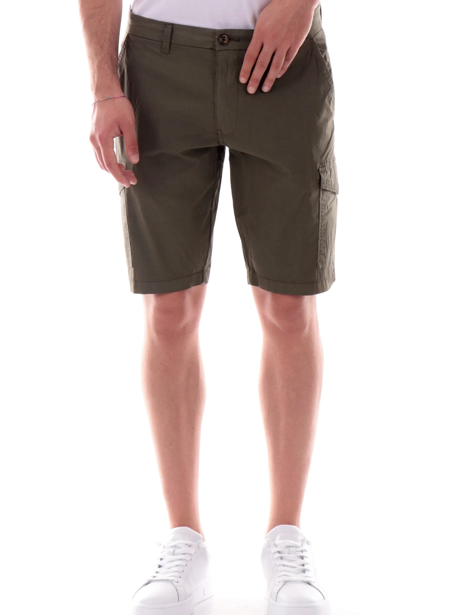 IMPURE Bermuda*Bermuda cargo verdi da uomo in cotone SPIKEPOP