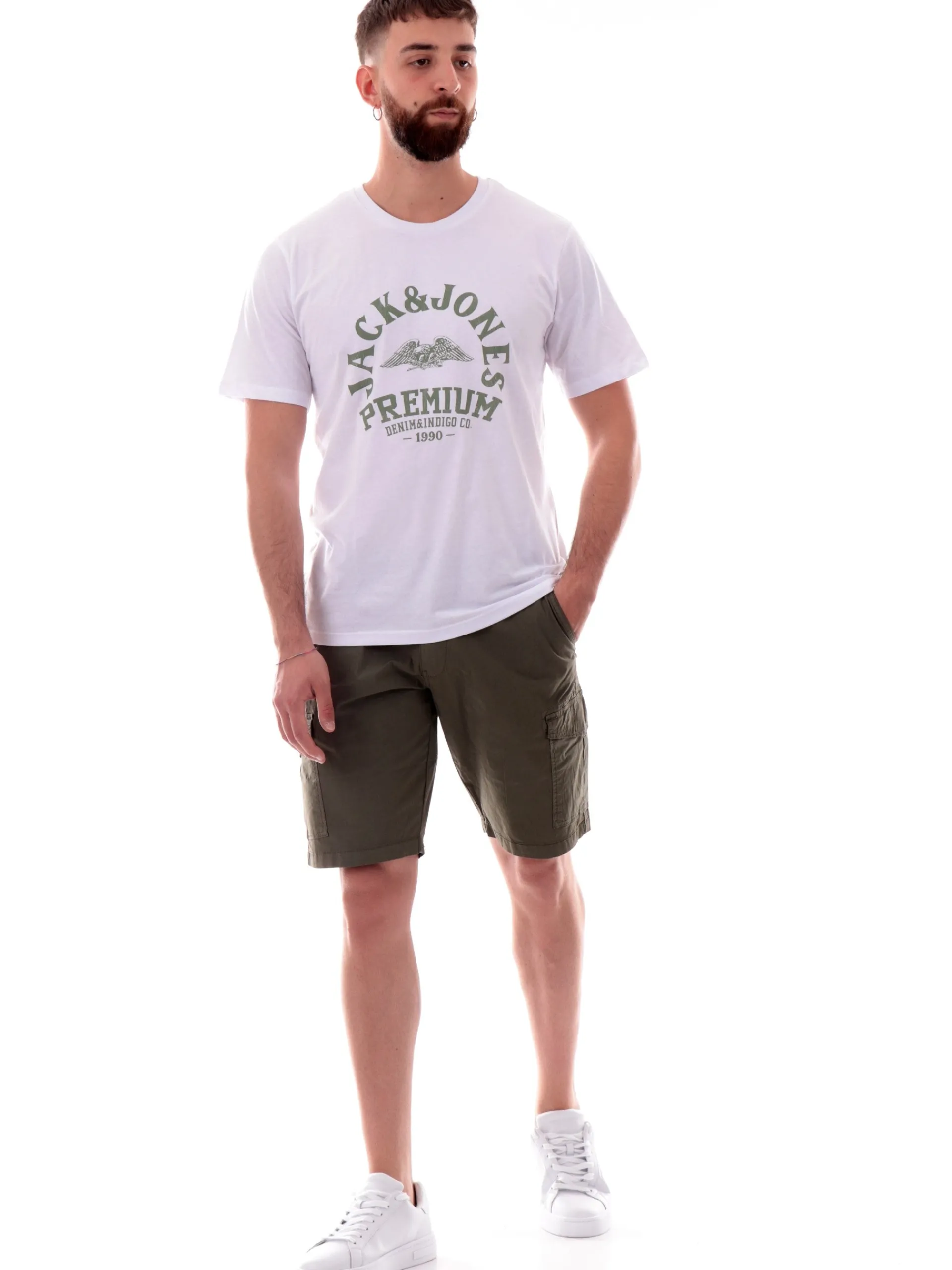 IMPURE Bermuda*Bermuda cargo verdi da uomo in cotone SPIKEPOP