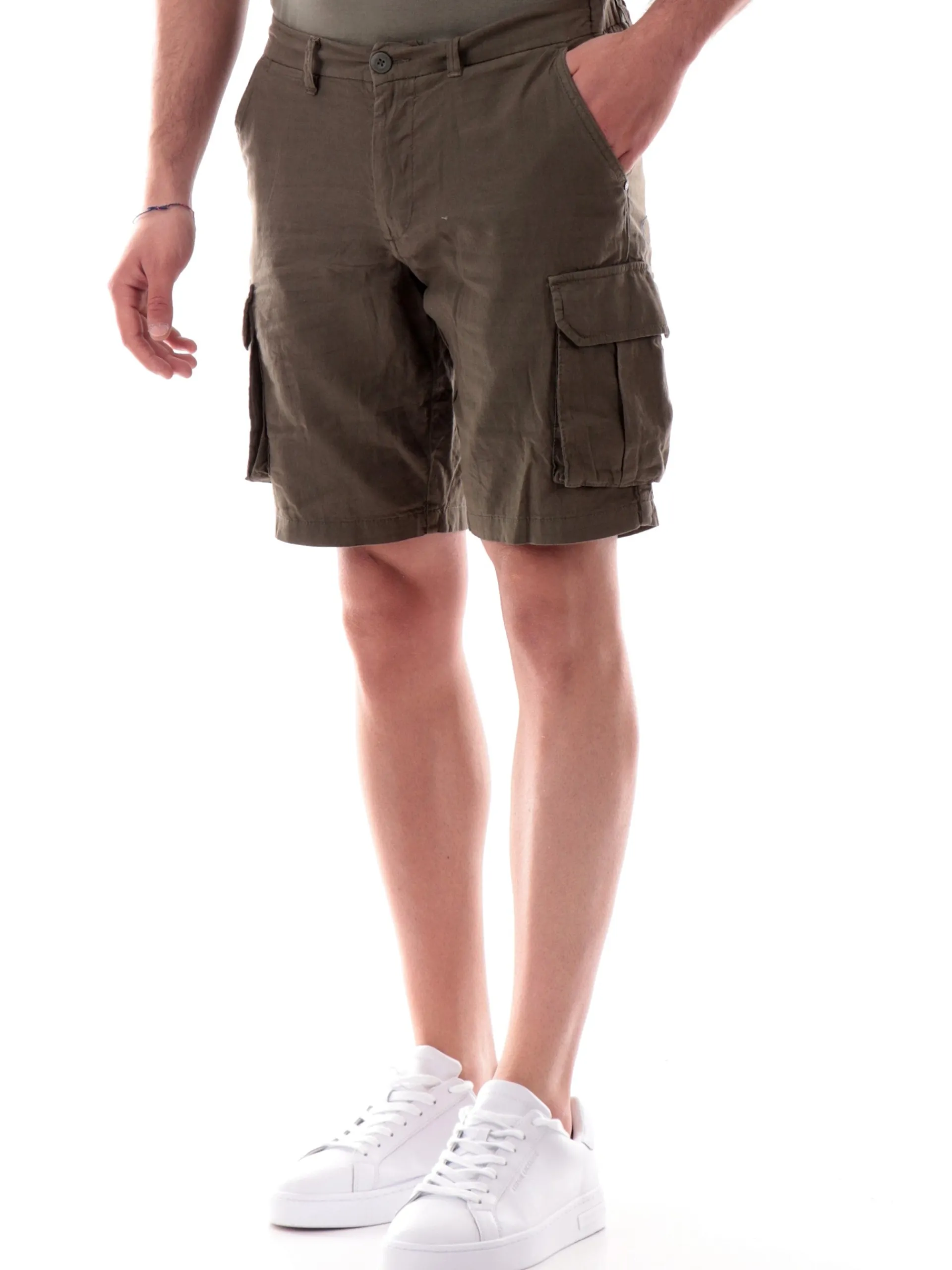 IMPURE Bermuda*Bermuda cargo verdi da uomo con tasconi COOPER
