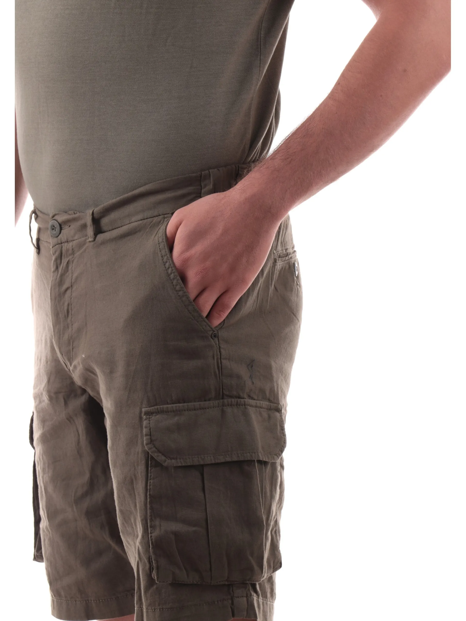 IMPURE Bermuda*Bermuda cargo verdi da uomo con tasconi COOPER