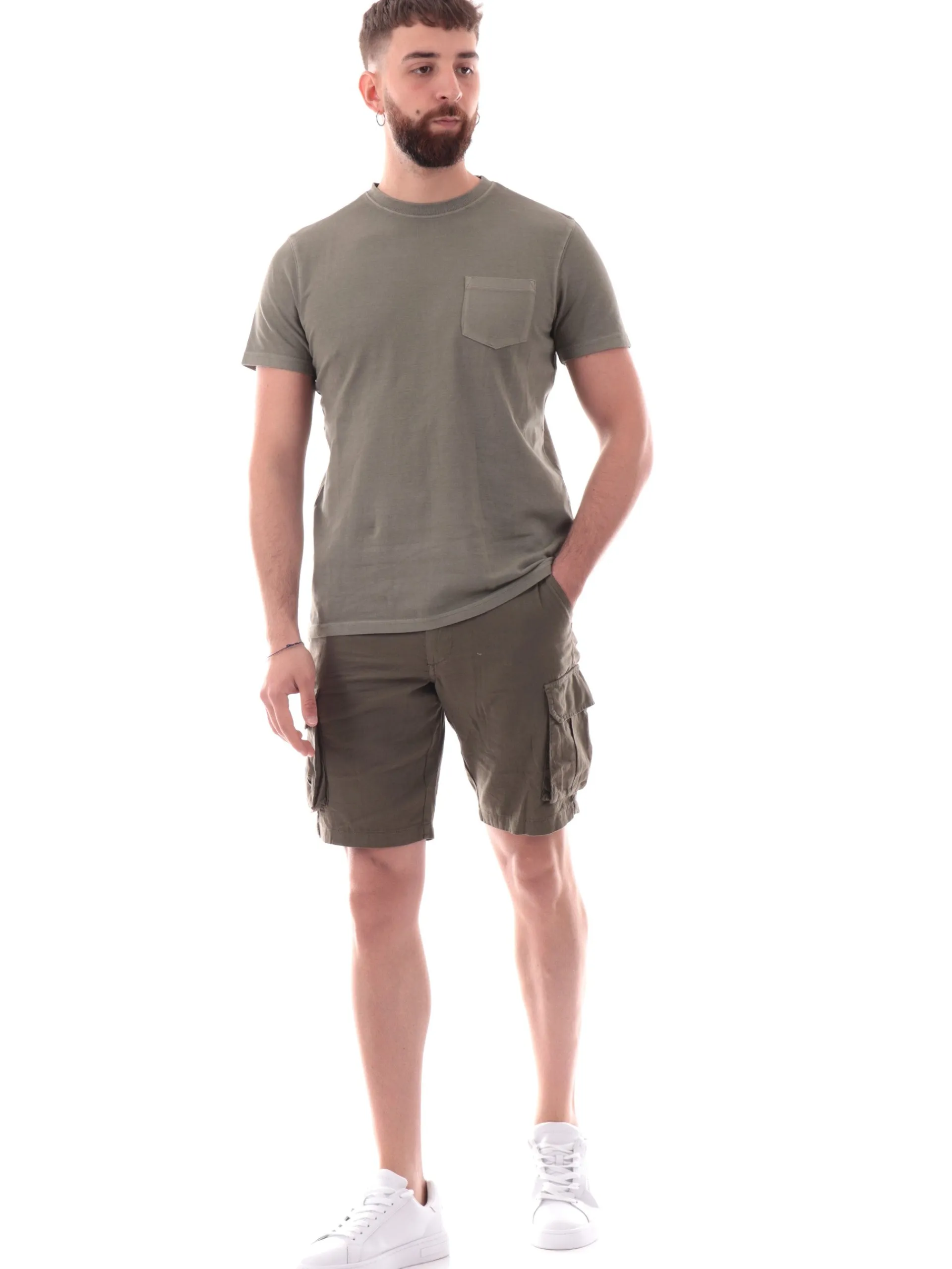 IMPURE Bermuda*Bermuda cargo verdi da uomo con tasconi COOPER