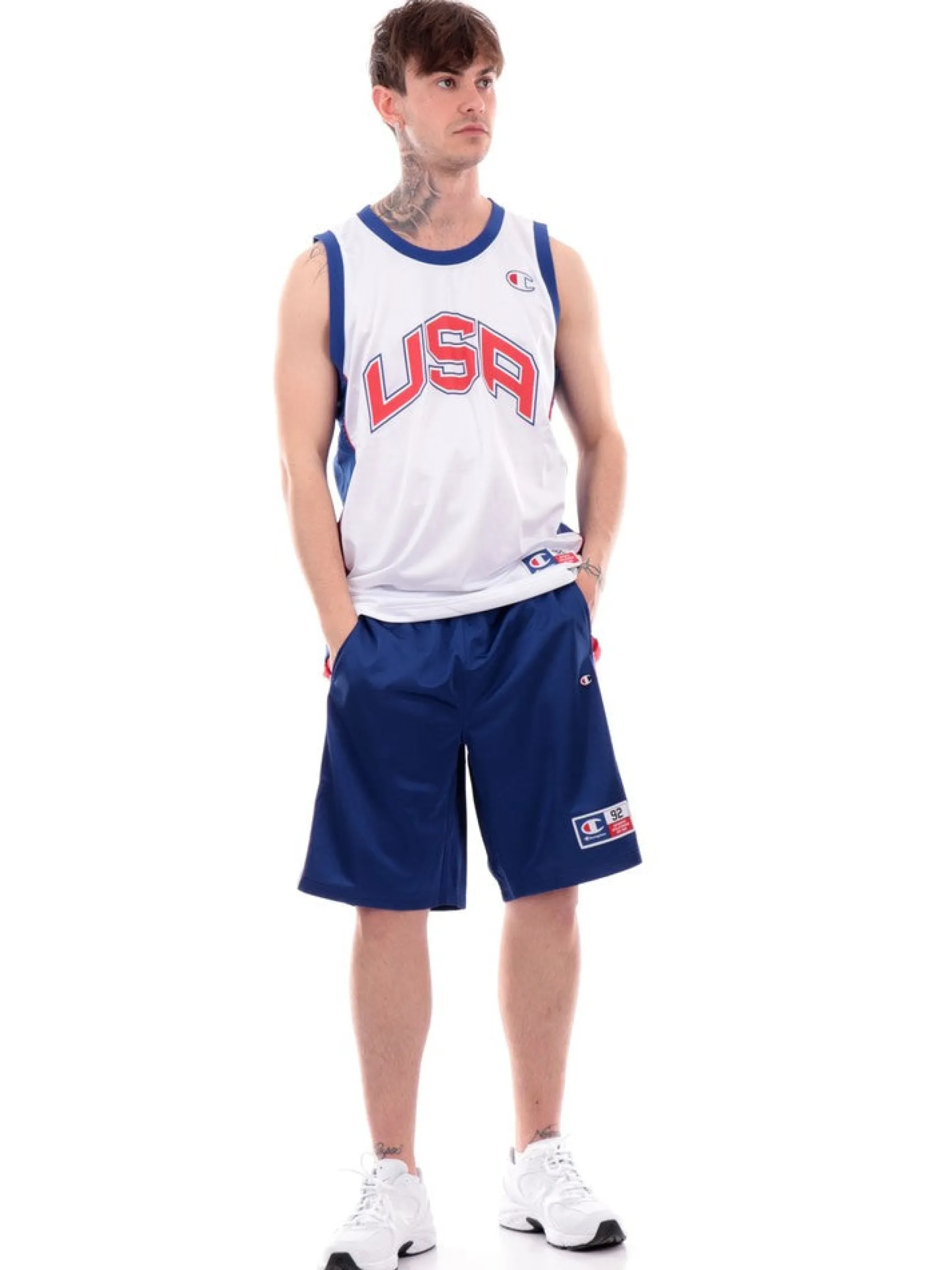 CHAMPION Bermuda*Bermuda blu da uomo bande logate 219746