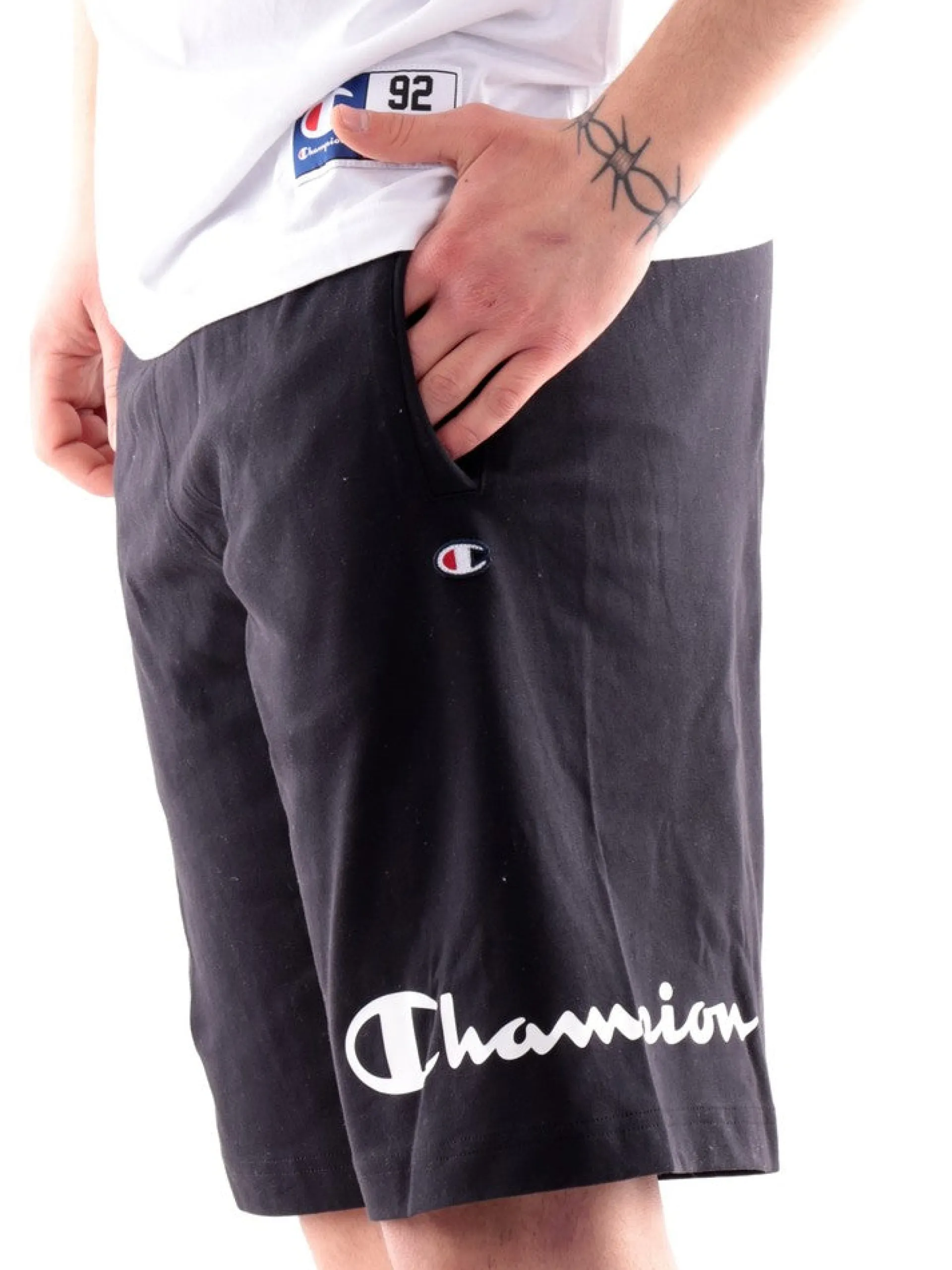 CHAMPION Bermuda*Bermuda neri da uomo maxi logo 219931