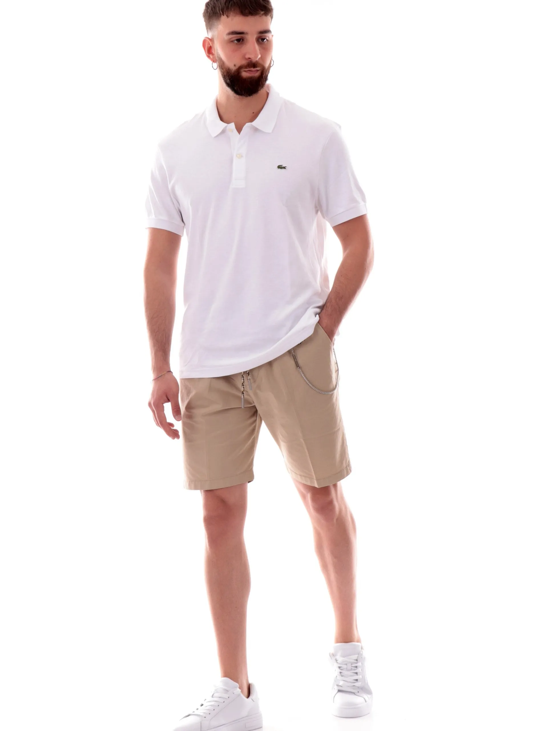 GIANNI LUPO Bermuda*Bermuda beige da uomo con catenella rimovibile GL6073QS25