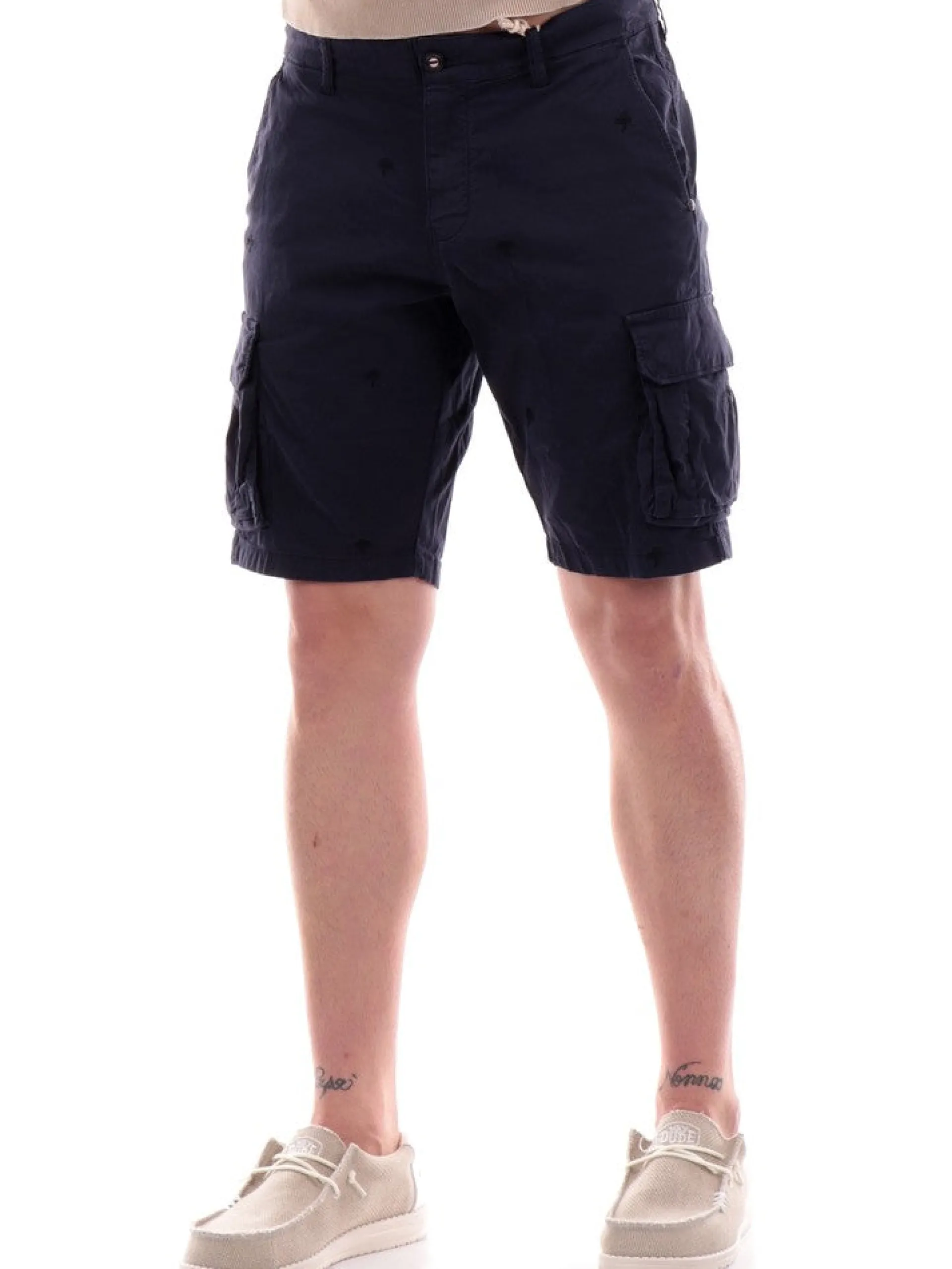 IMPURE Bermuda*Bermuda Blu da Uomo Cargo con tasconi CGS4295