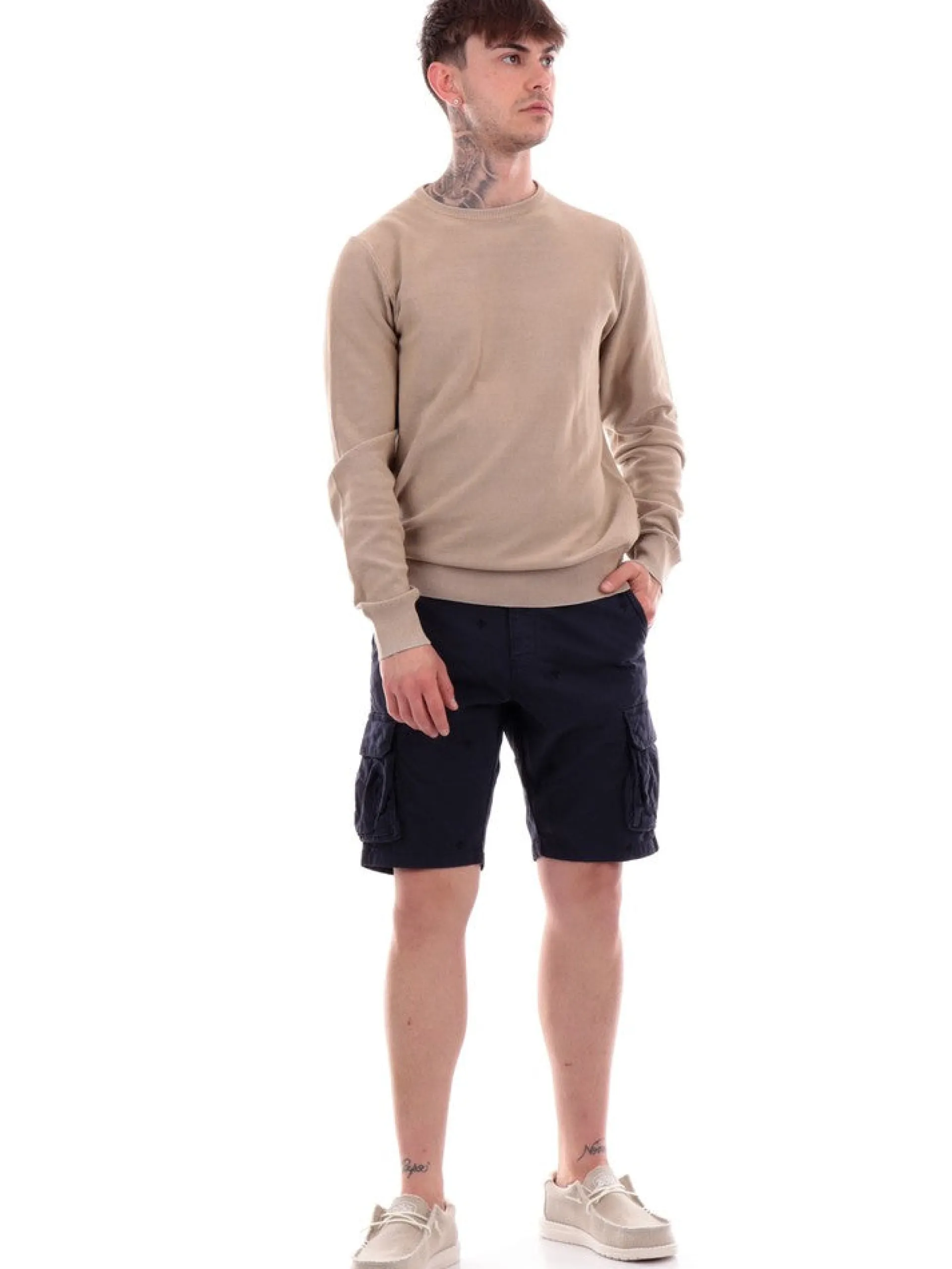 IMPURE Bermuda*Bermuda Blu da Uomo Cargo con tasconi CGS4295