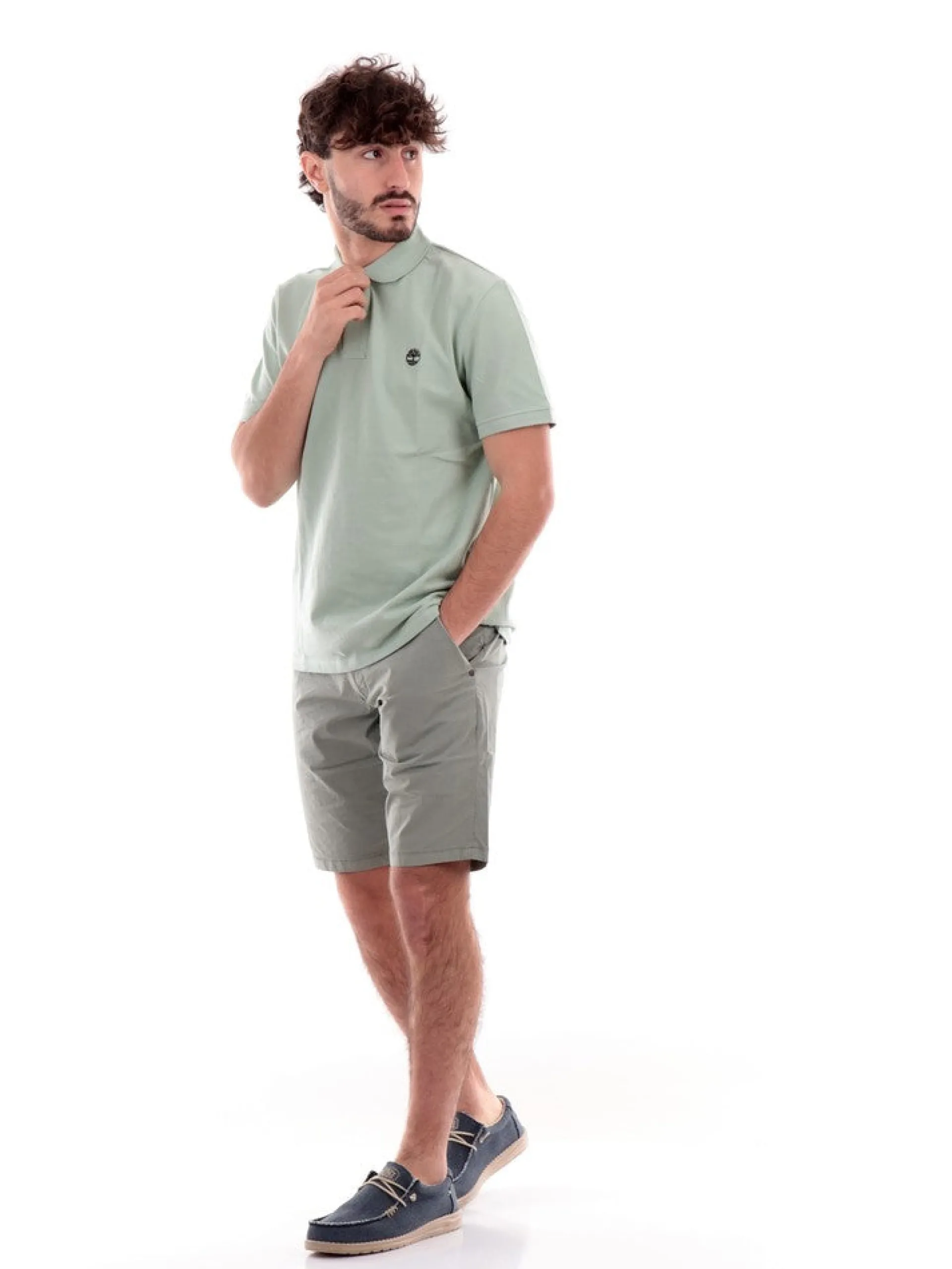 IMPURE Bermuda*Bermuda verde militare da uomo Chino CHS3042