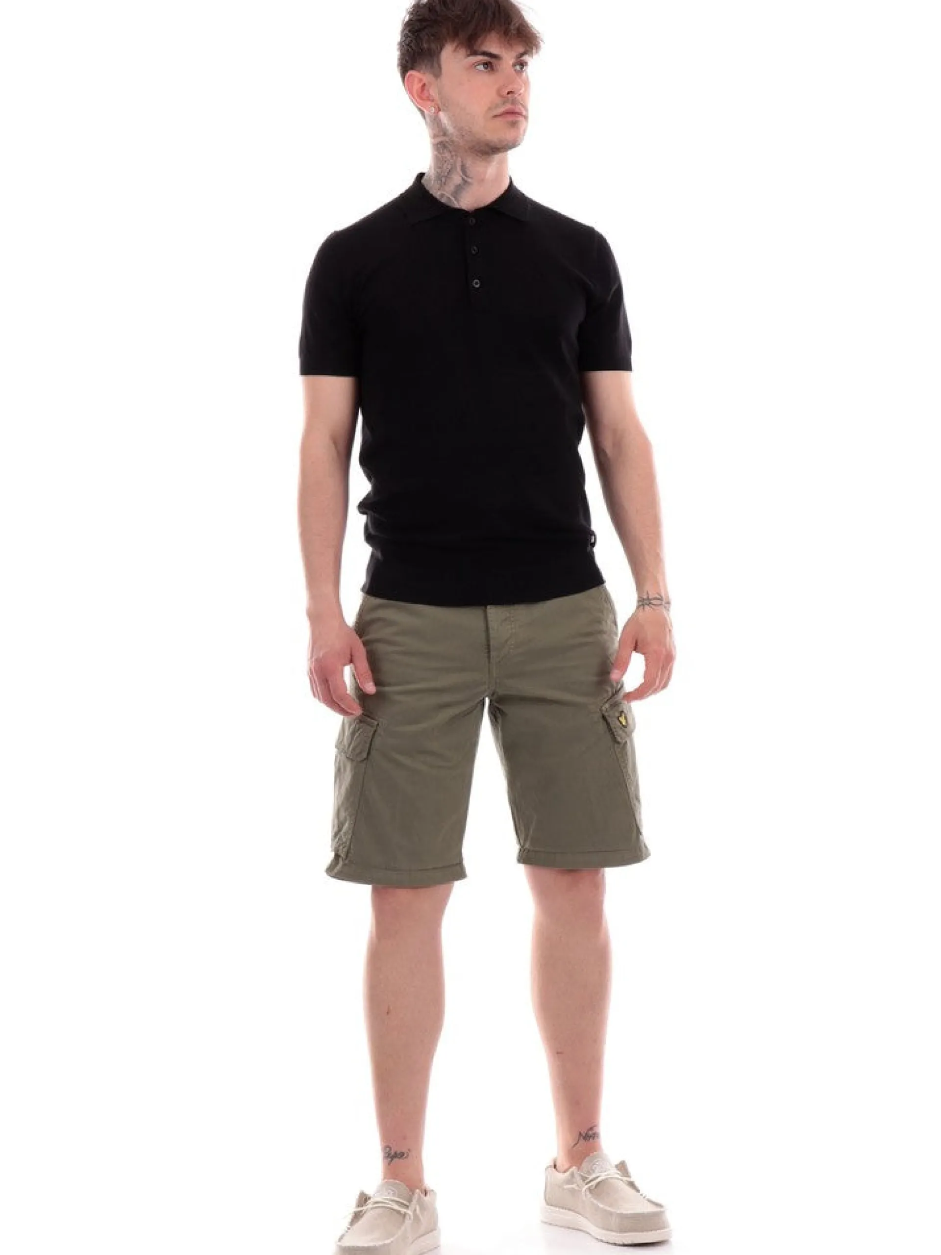 LYLE & SCOTT Bermuda*Bermuda Lyle and Scott Verdi Militari Cargo da Uomo con Tasconi Wembley SH1815ITAX