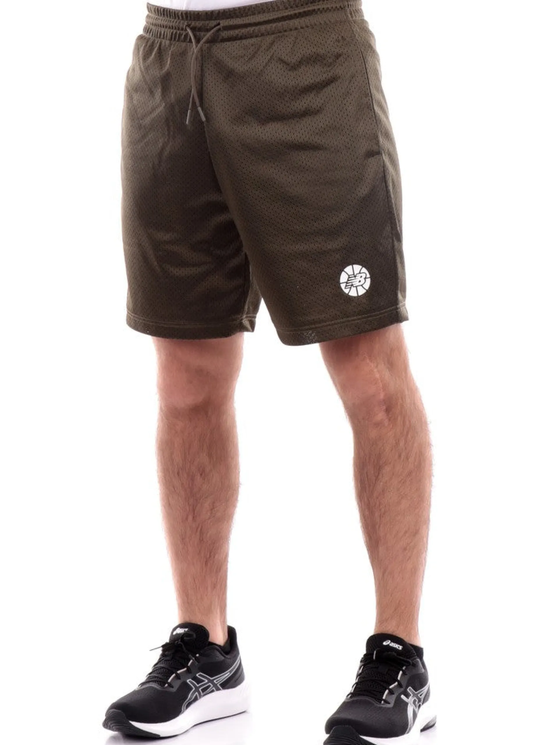 NEW BALANCE Bermuda*Bermuda verdi militare da uomo Hoops Ess. Fundamental Short MS23583