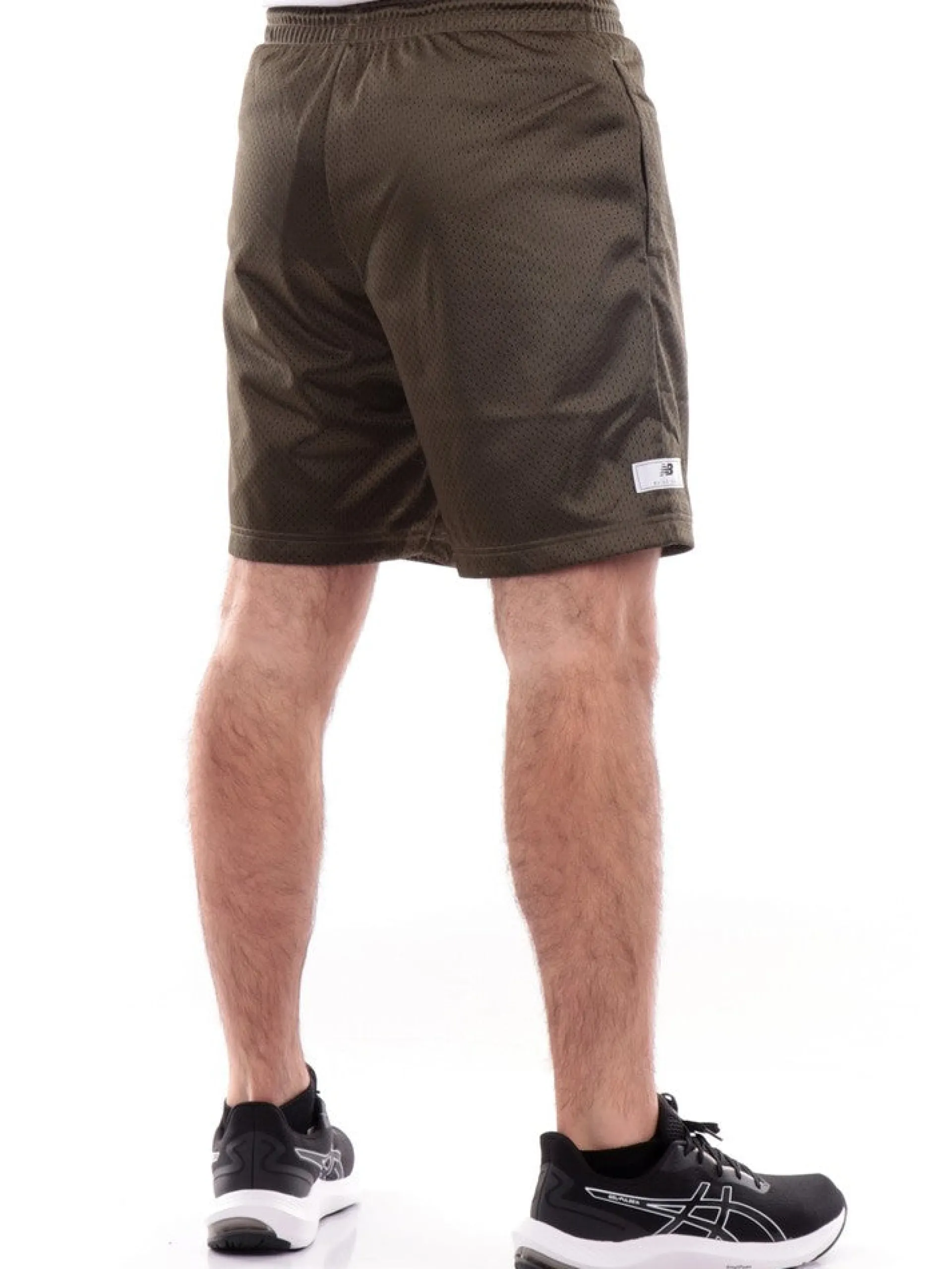 NEW BALANCE Bermuda*Bermuda verdi militare da uomo Hoops Ess. Fundamental Short MS23583