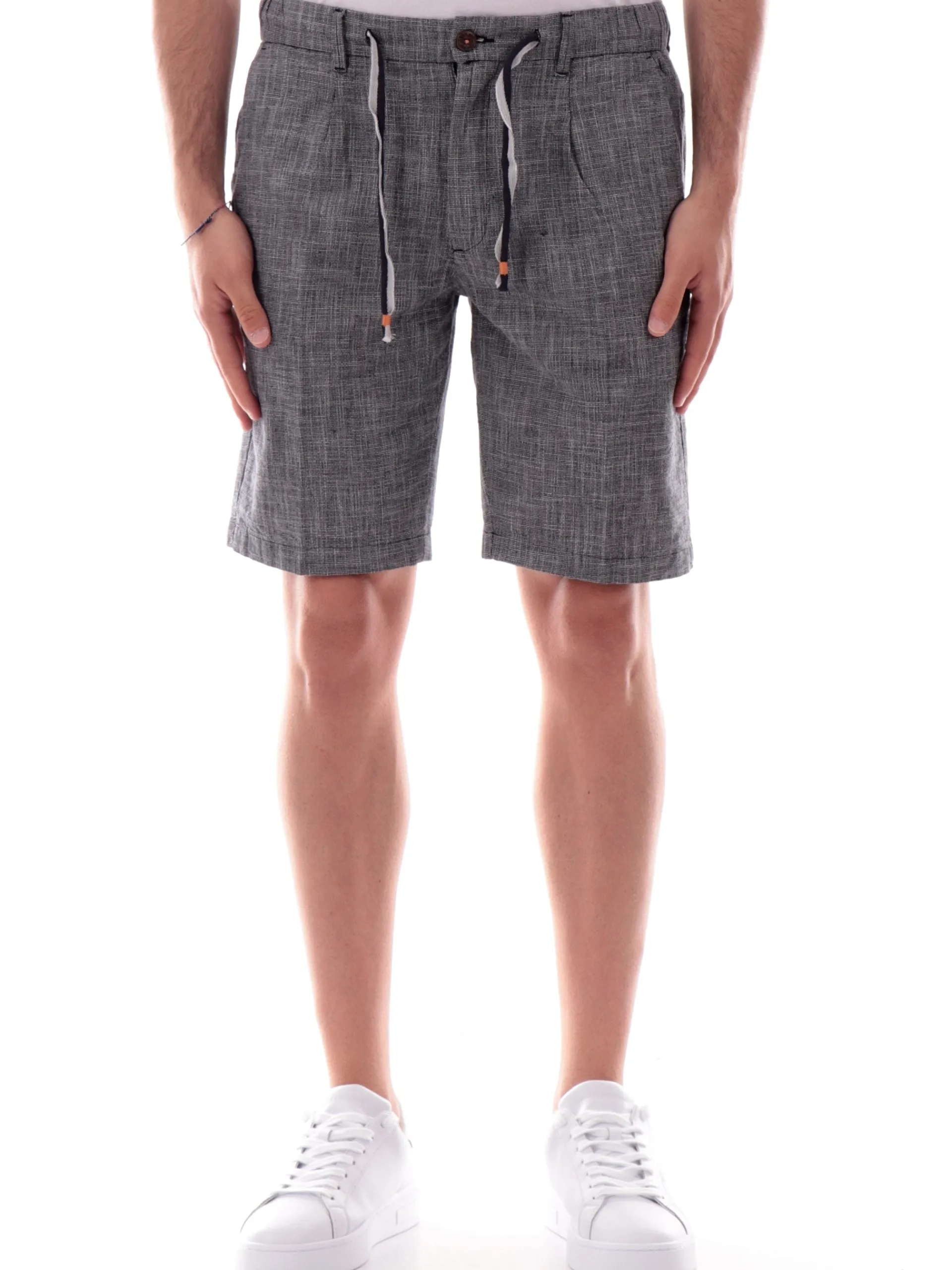 YES ZEE Bermuda*Bermuda grigi rigati da uomo con coulisse P770PF00