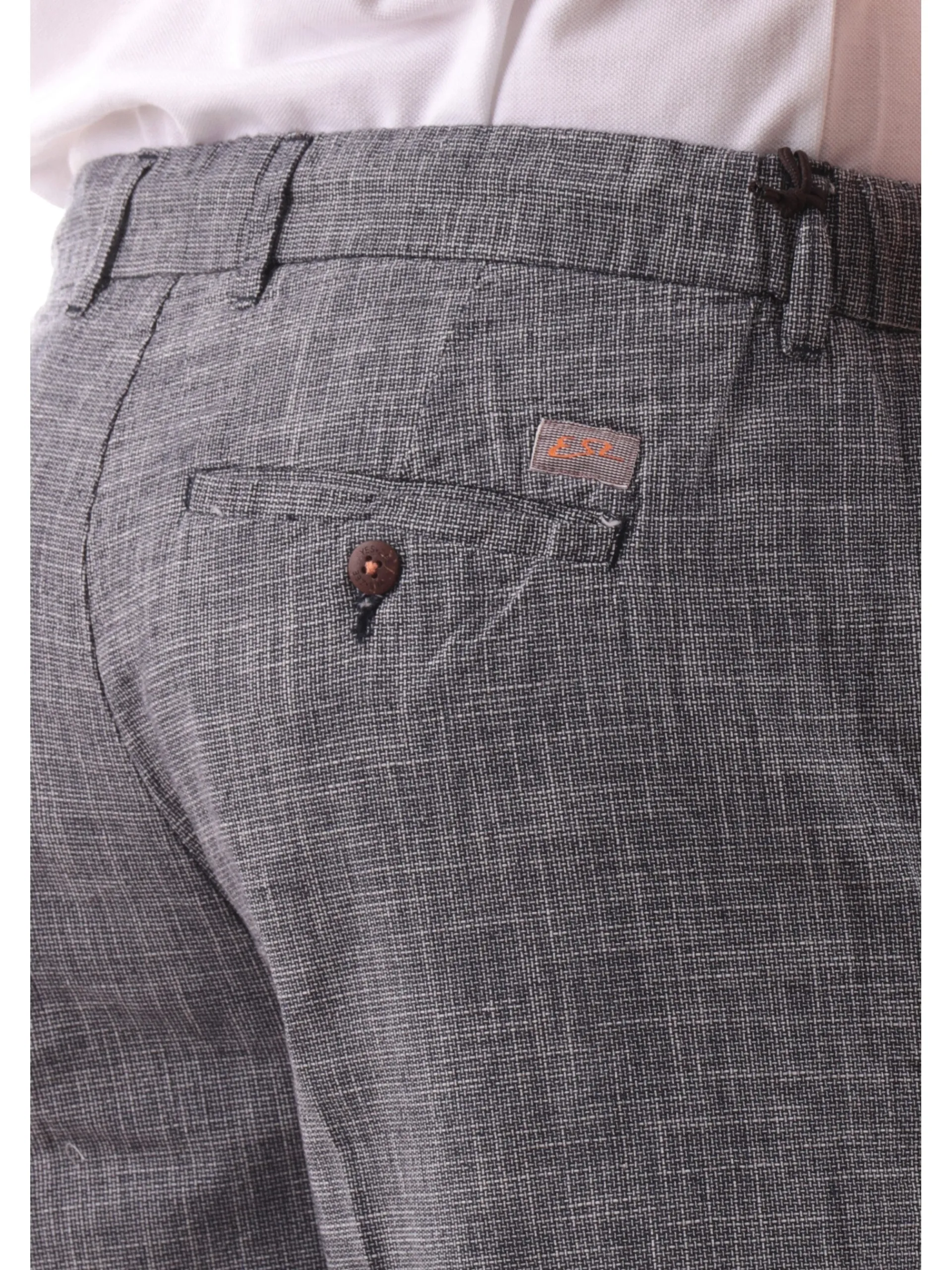 YES ZEE Bermuda*Bermuda grigi rigati da uomo con coulisse P770PF00
