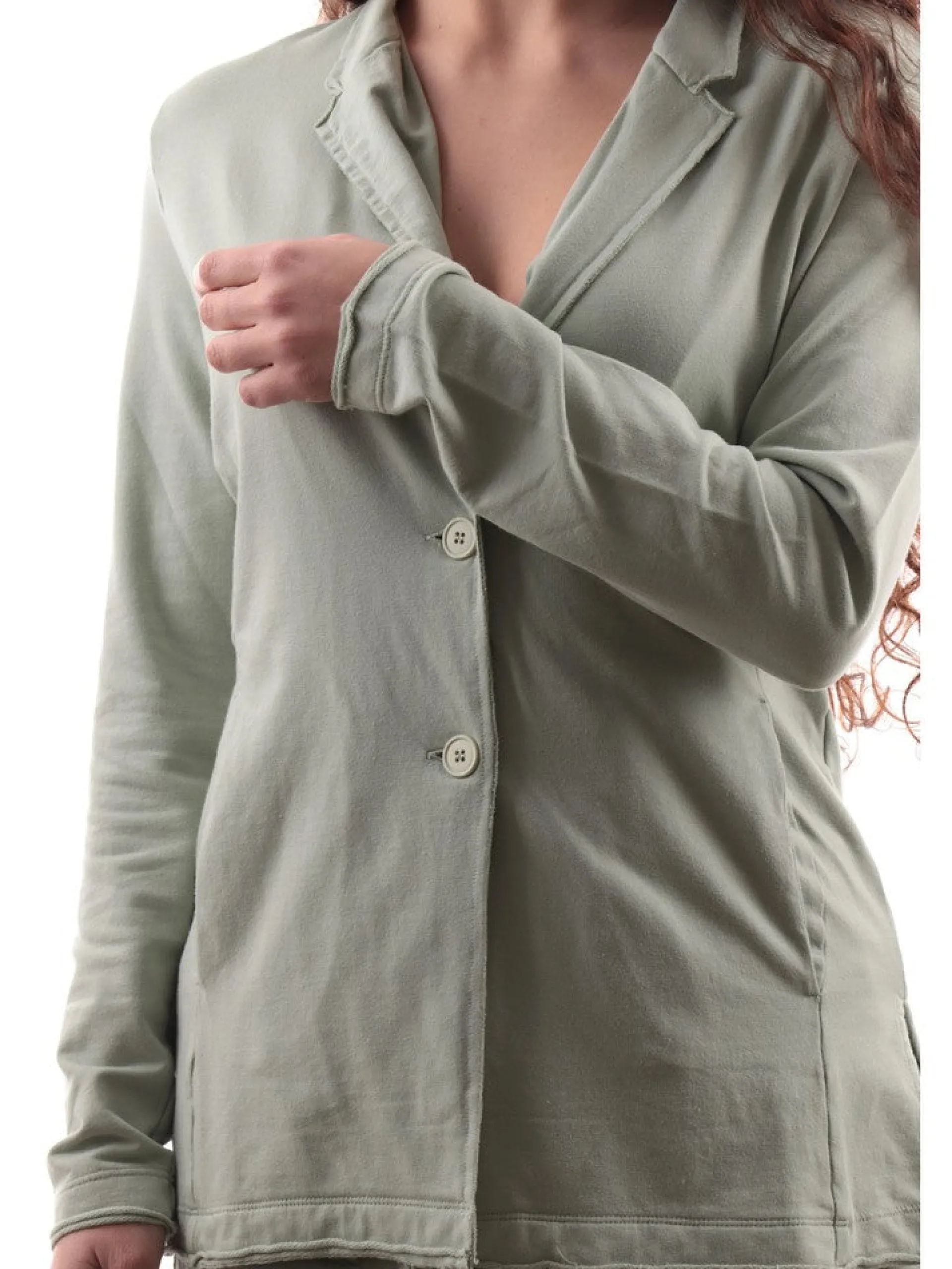 DEHA Giacche*Blazer verde da donna in cotone A00574