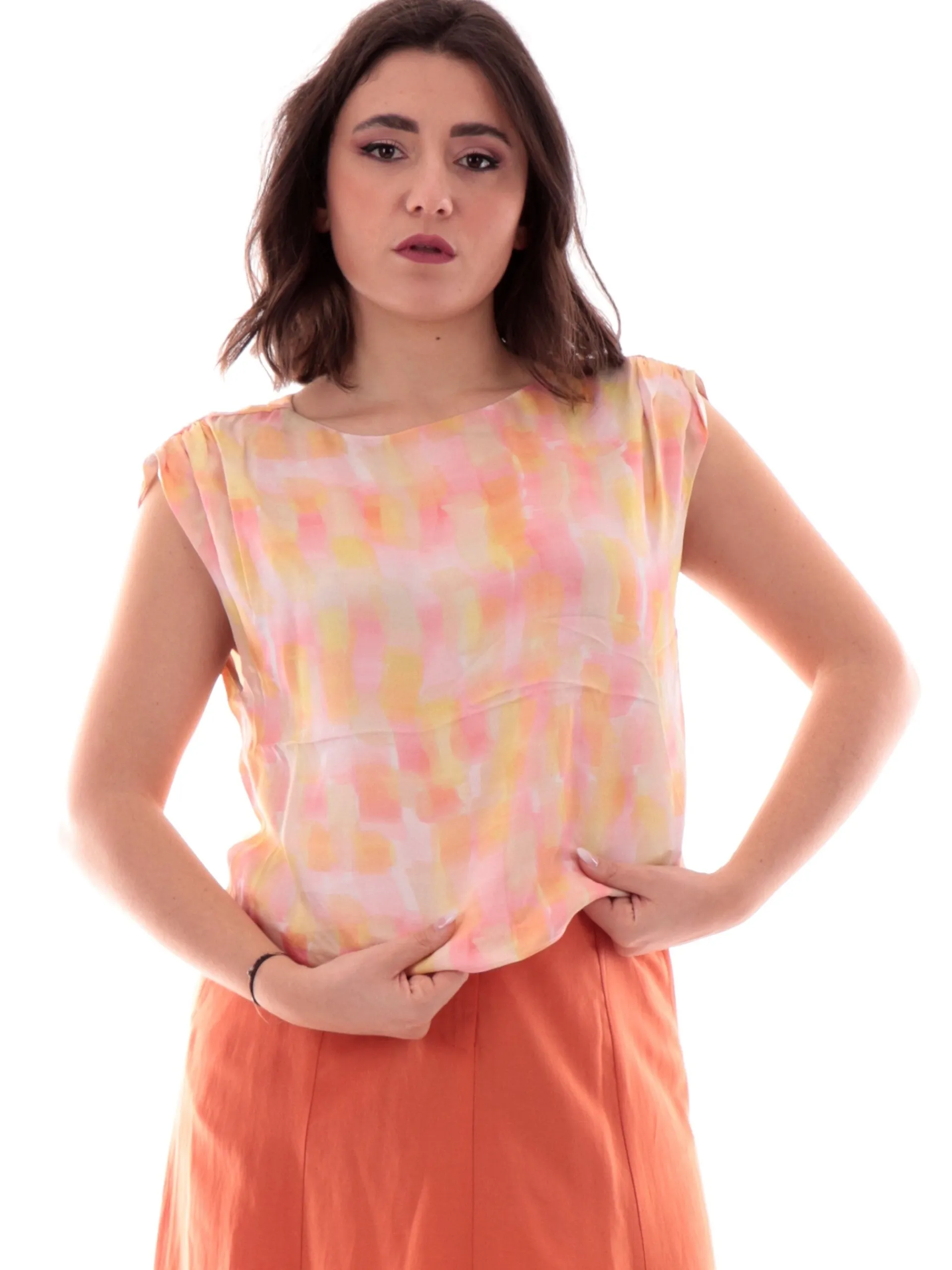 ARMANI EXCHANGE Maglie*Blusa multicolor da donna vestibilità morbida XW000485AF12743
