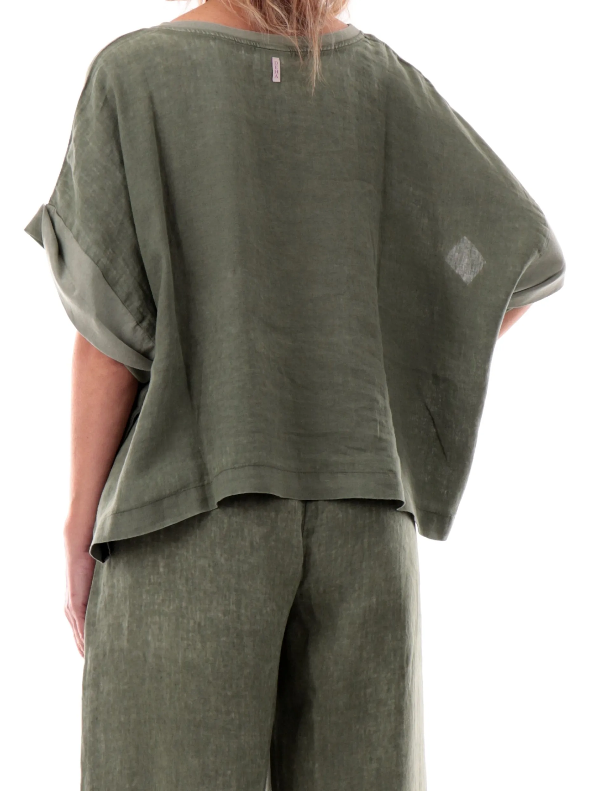 DEHA Maglie*Blusa verde militare da donna con maniche a farfalla D2239137620