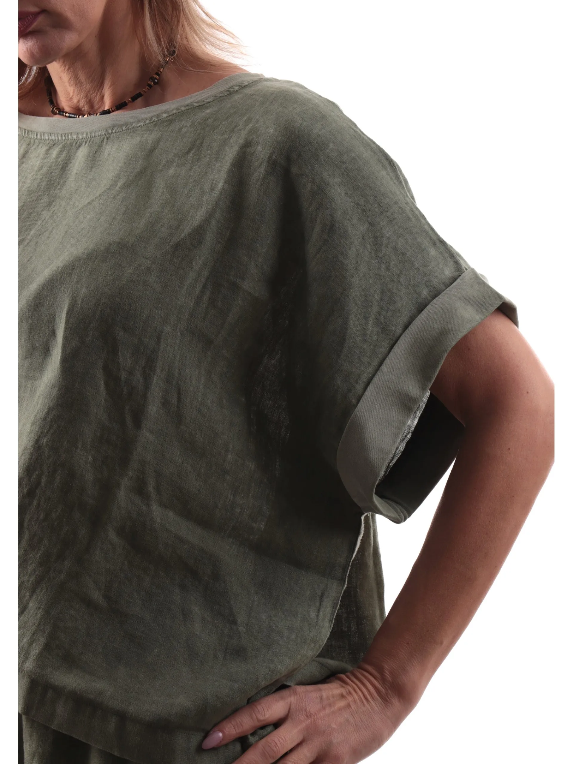 DEHA Maglie*Blusa verde militare da donna con maniche a farfalla D2239137620