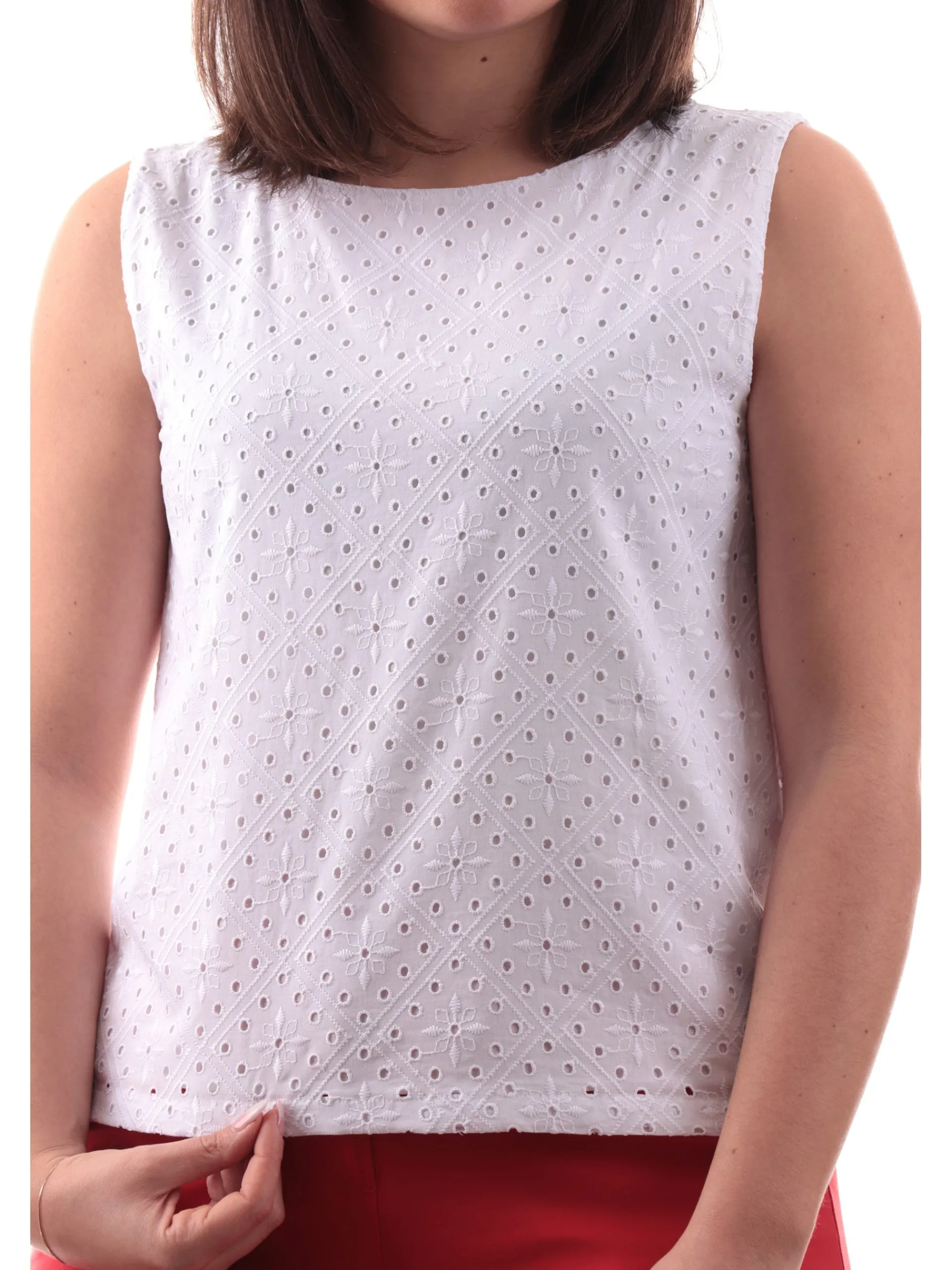 EMME MARELLA Maglie*Blusa bianca da donna smanicata ADD0BBO 001