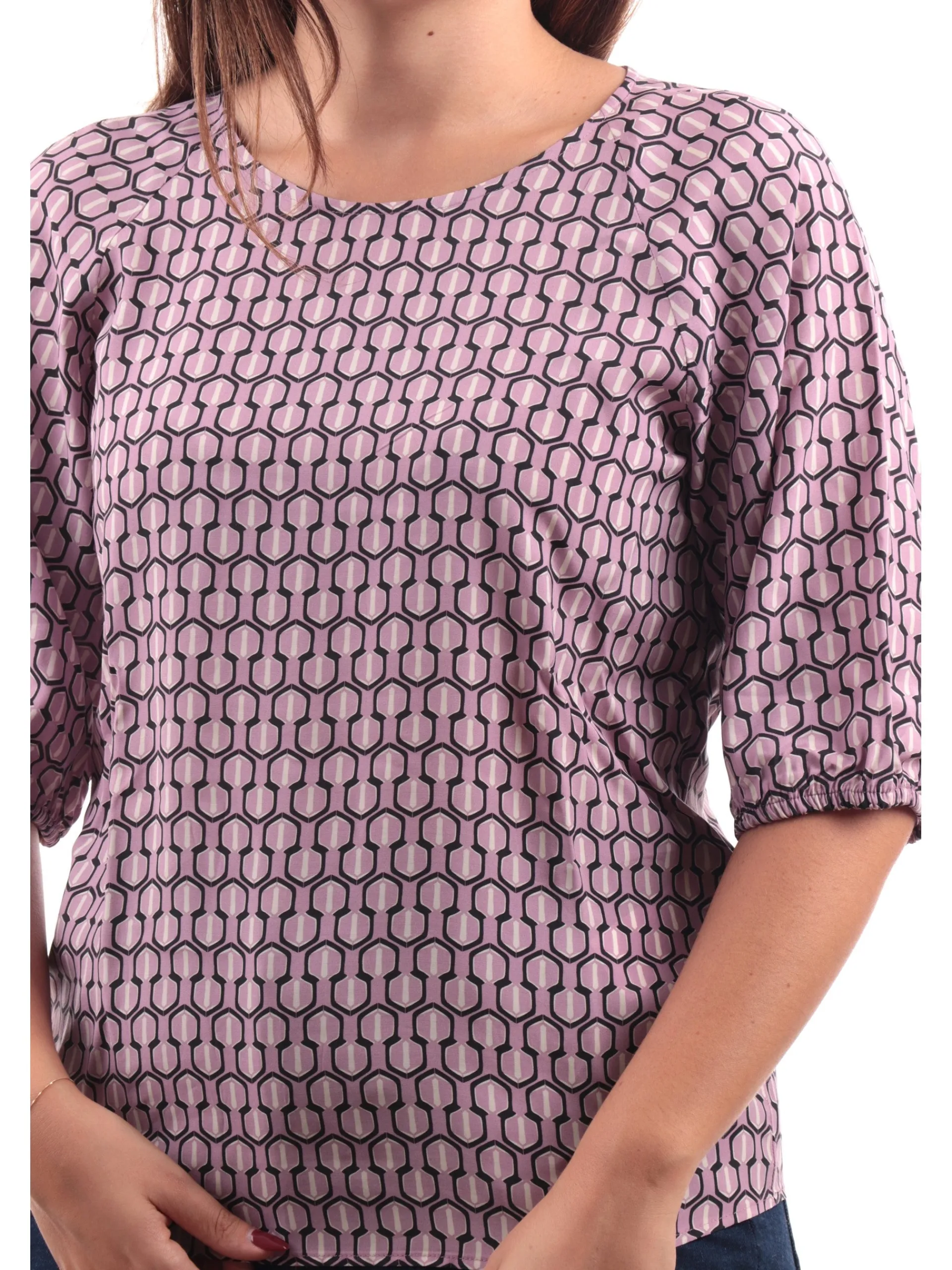 EMME MARELLA Maglie*Blusa rosa satin fantasia da donna modello Beirut