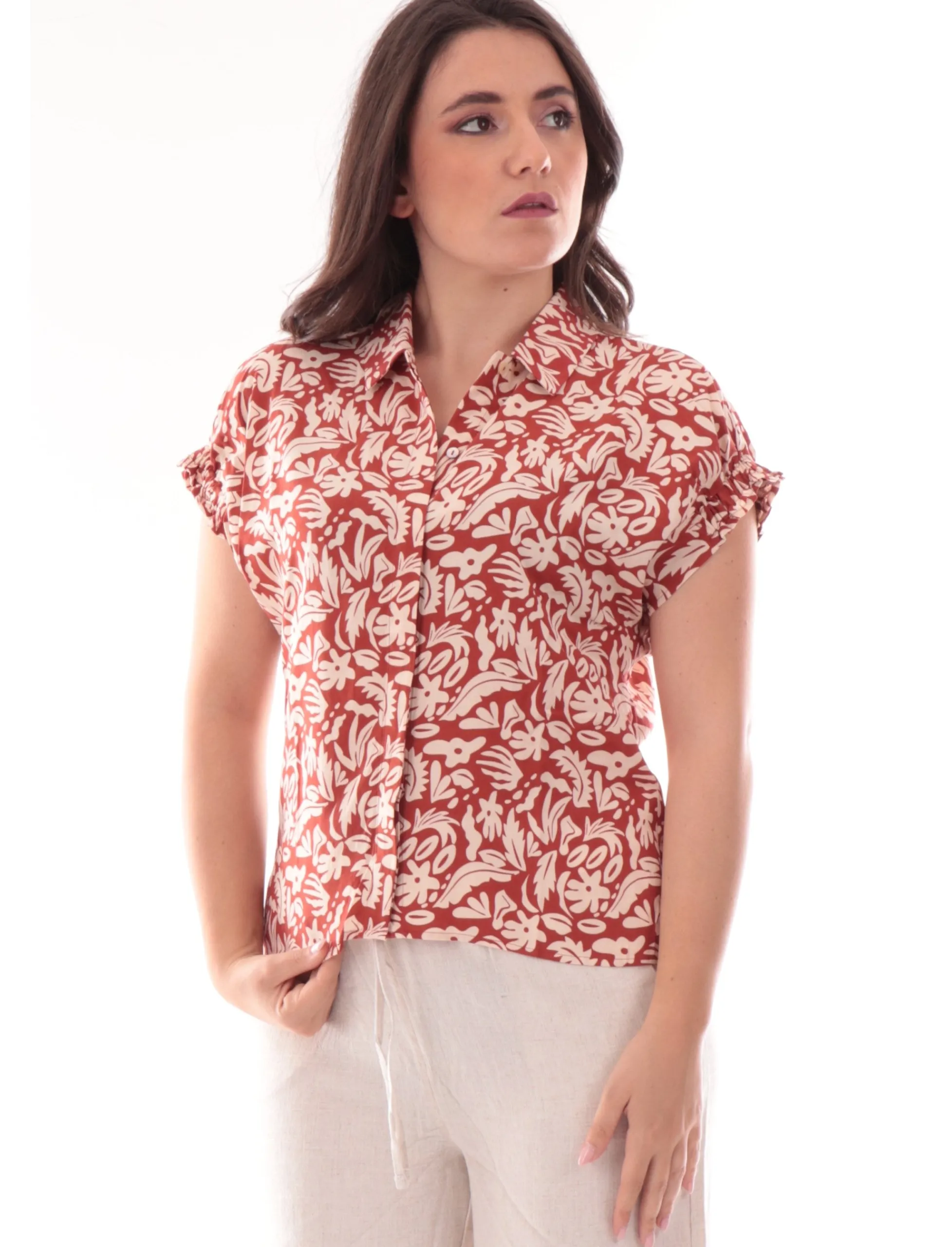 TIFFOSI Top & Camicie*Blusa rossa fantasia foulard da donna colletto francese Petala 1 10059546