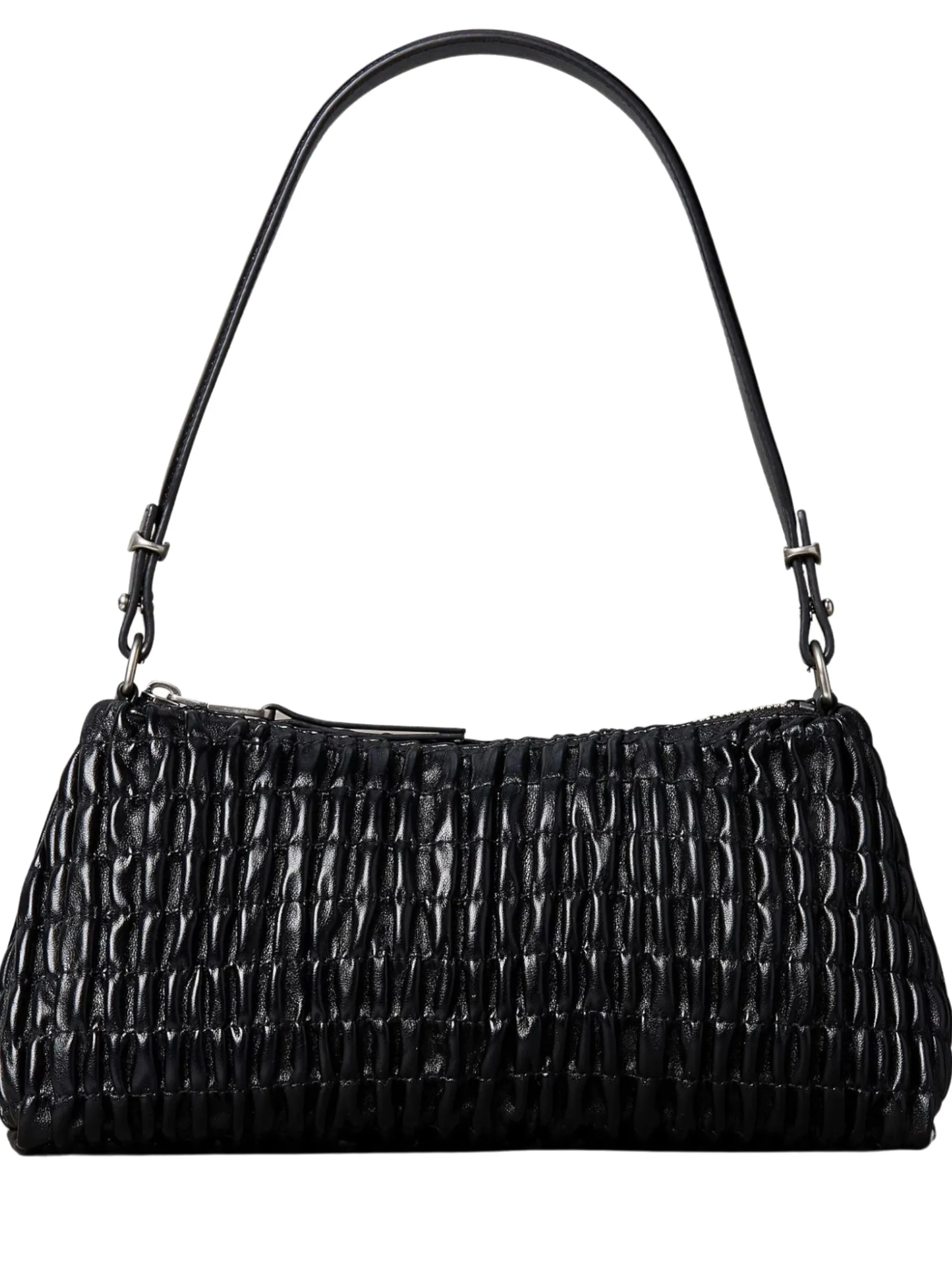 CALVIN KLEIN Borse*Borsa nera Rouched Shoulder Bag da donna con tracolla LV04K3088G