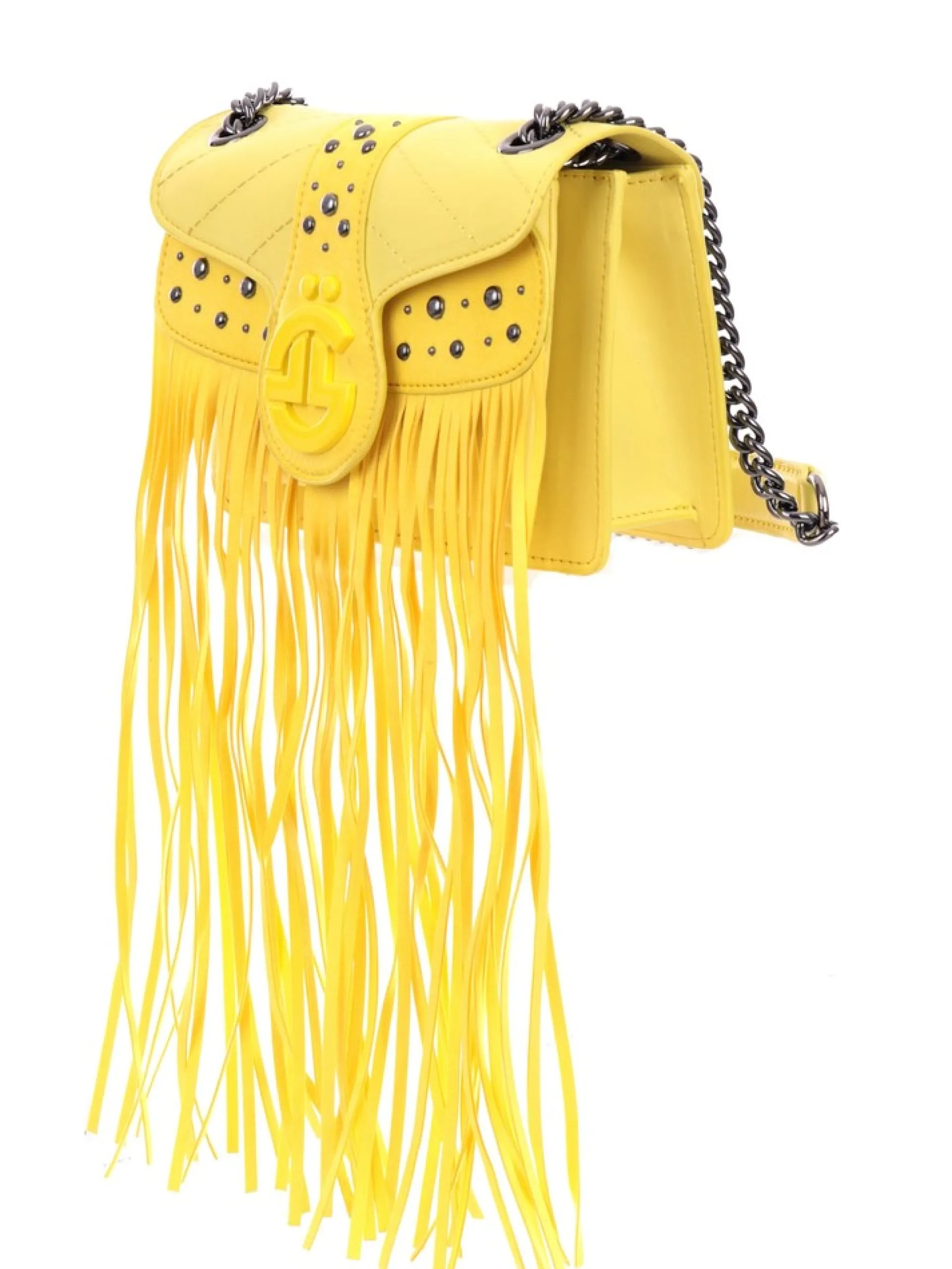 GAELLE Borse*Borsa Gialla da Donna con frange e tracolla regolabile GBDA3265AB