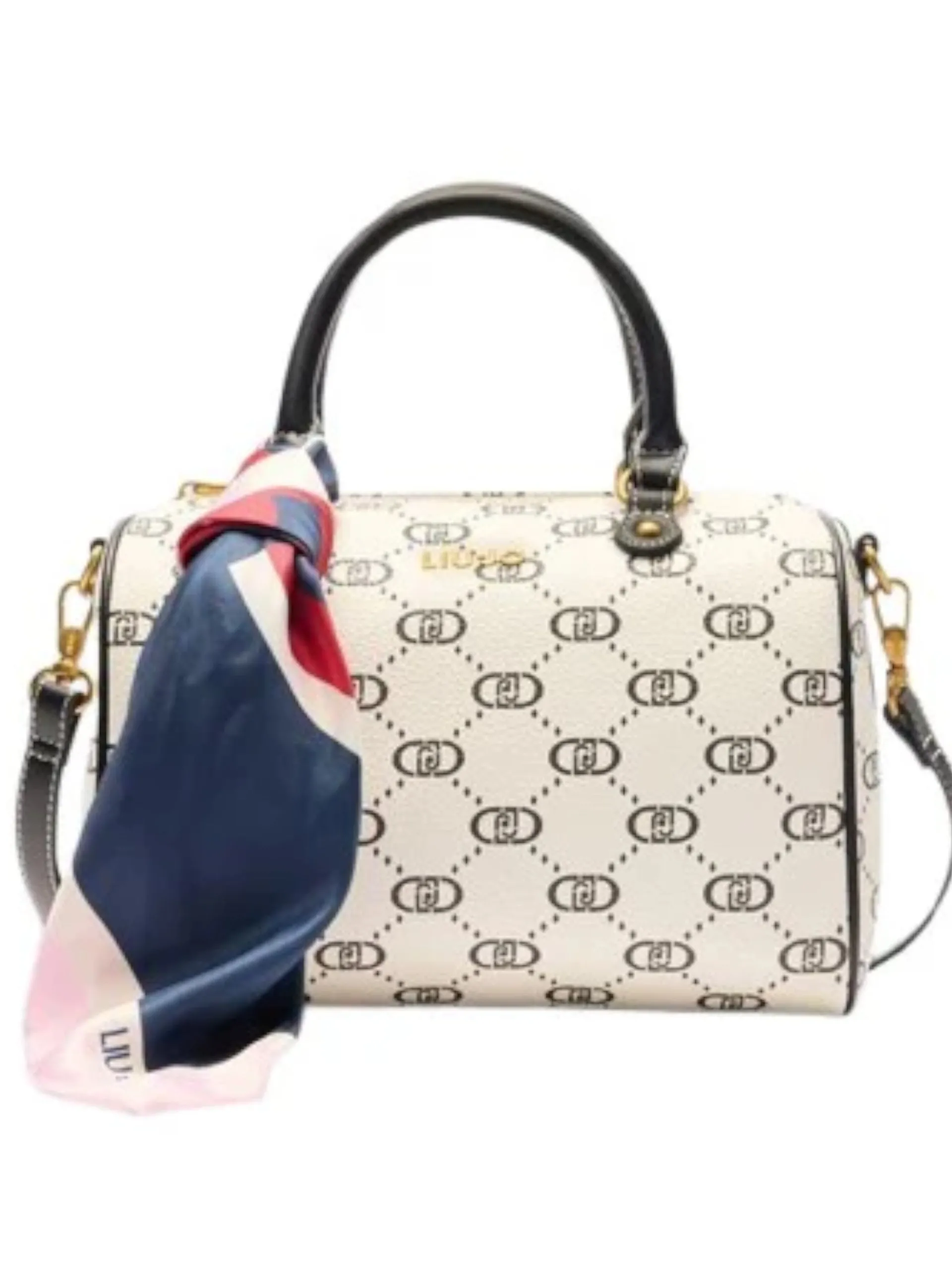 LIU JO MILANO Borse*Borsa Liu Jo bianca ECS M Bowling da donna con foulard AA5096E0086 X0459