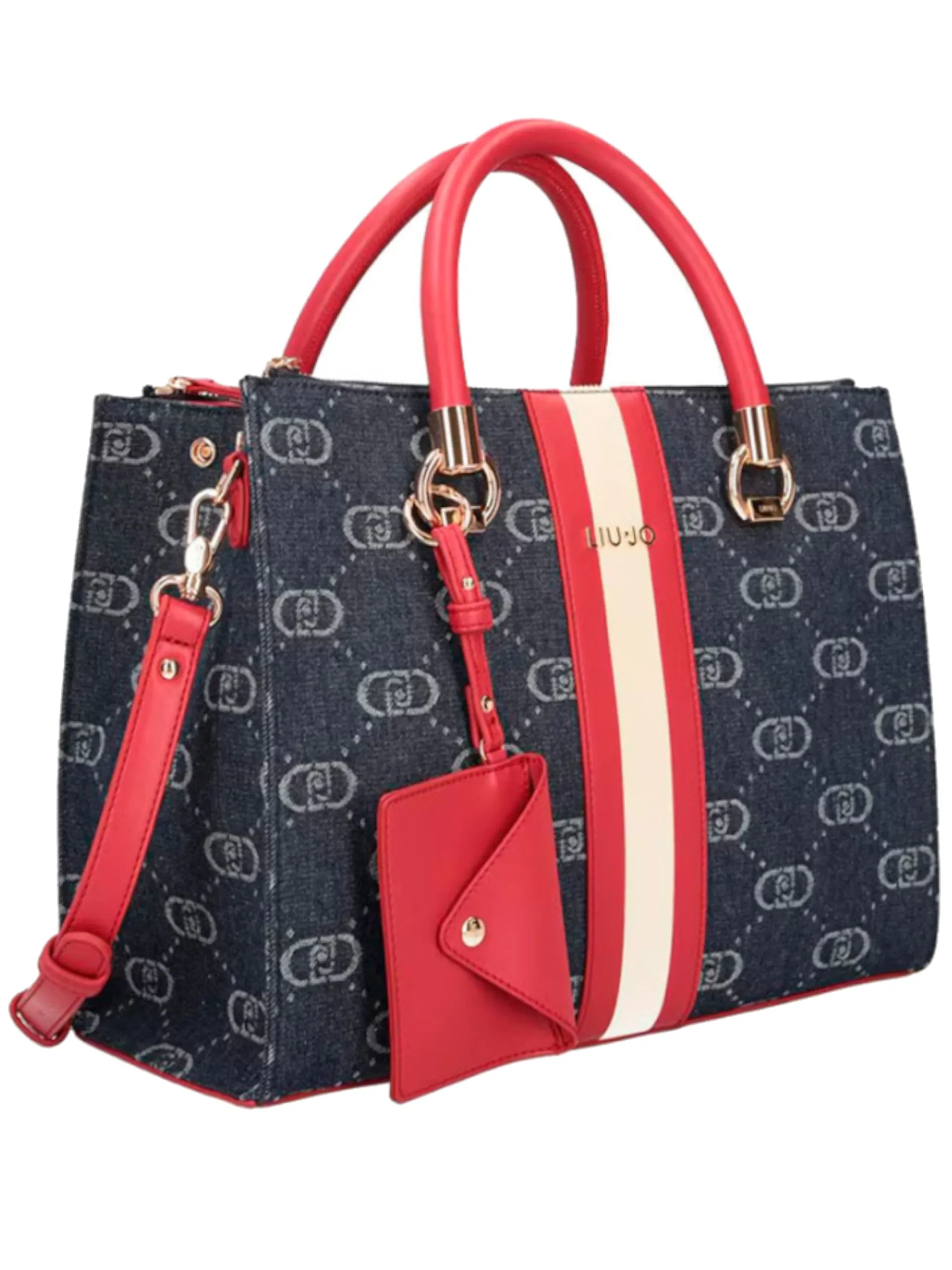 LIU JO MILANO Borse*Borsa Liu Jo blu jeans M Satchel da donna con tracolla e pochette AA5008D3200 00770