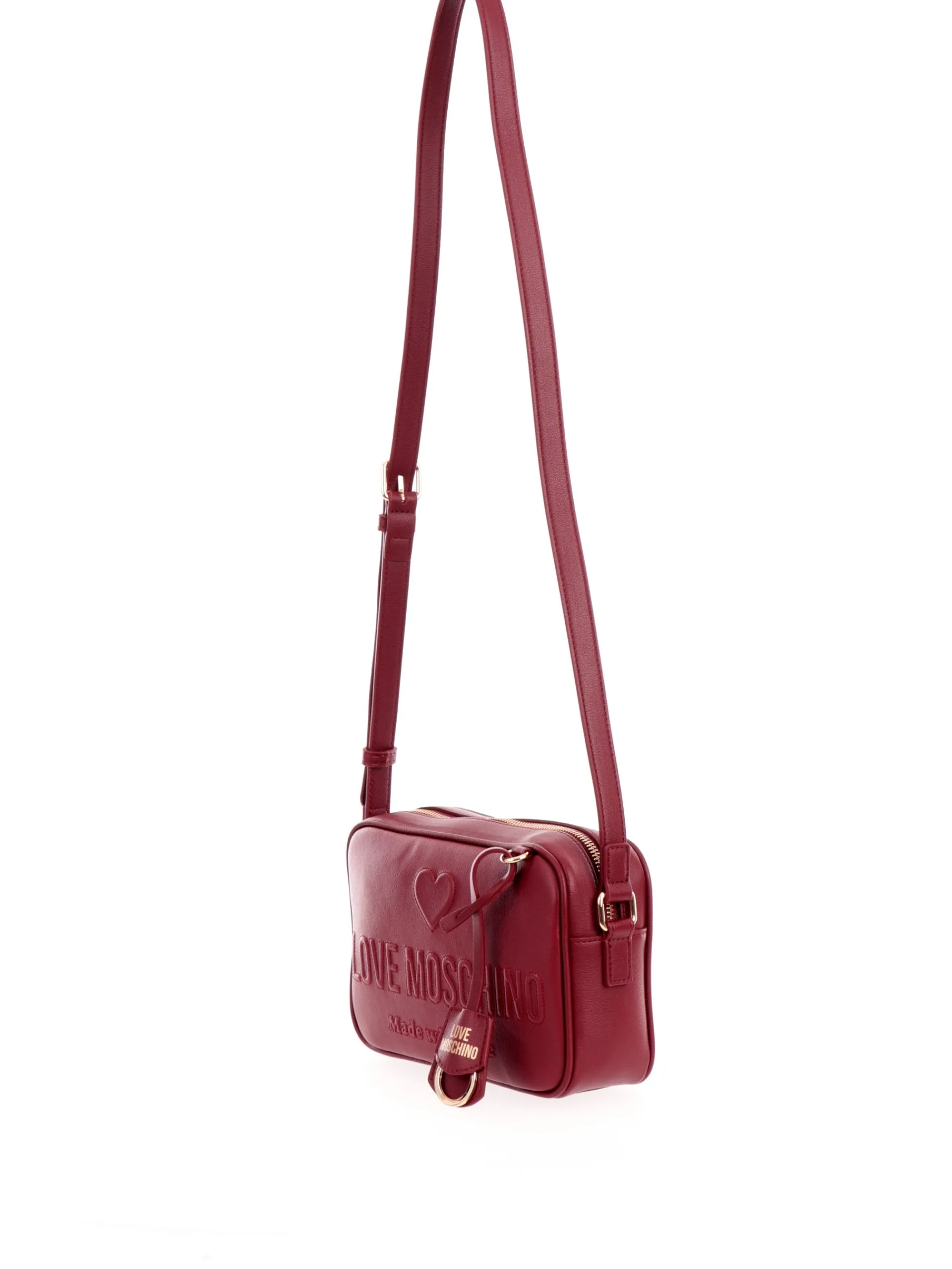 LOVE MOSCHINO Borse*Borsa bordeaux con tracolla in vera pelle JC4117