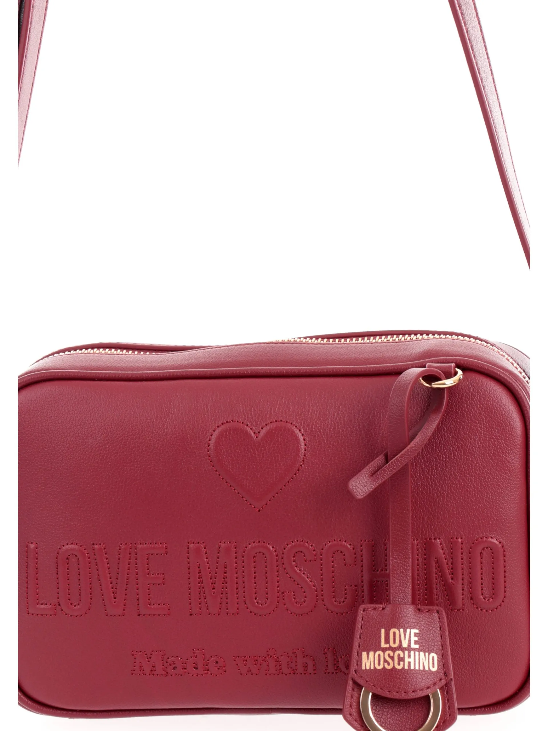 LOVE MOSCHINO Borse*Borsa bordeaux con tracolla in vera pelle JC4117