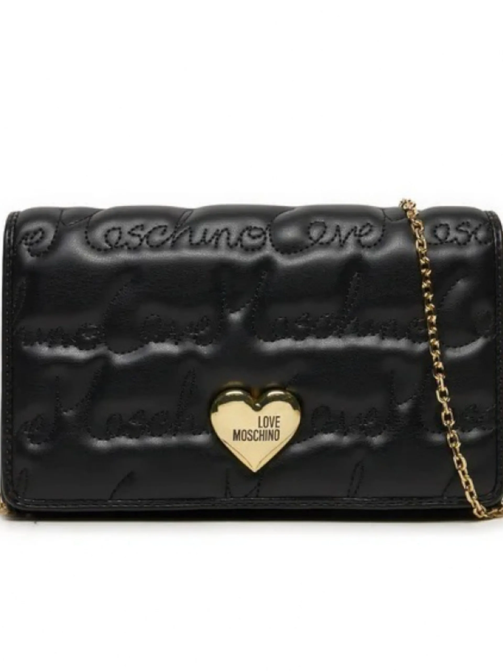 LOVE MOSCHINO Borse*Borsa nera ricamata tracolla catenella JC4128LJ0