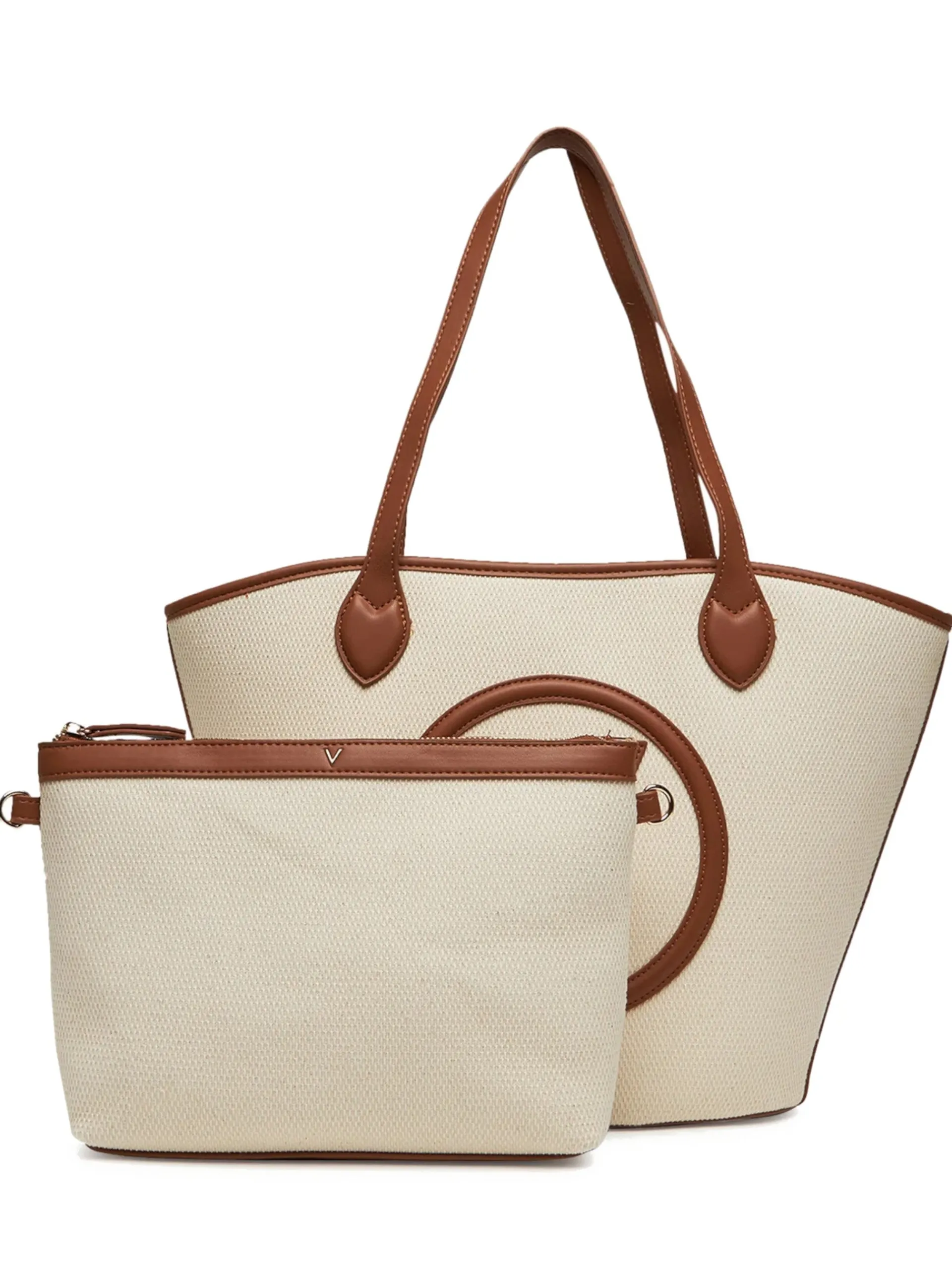VALENTINO ACCESSORI Borse*Borsa Valentino bianca e marrone Covent da donna con pochette rimovibile VBS7QO02