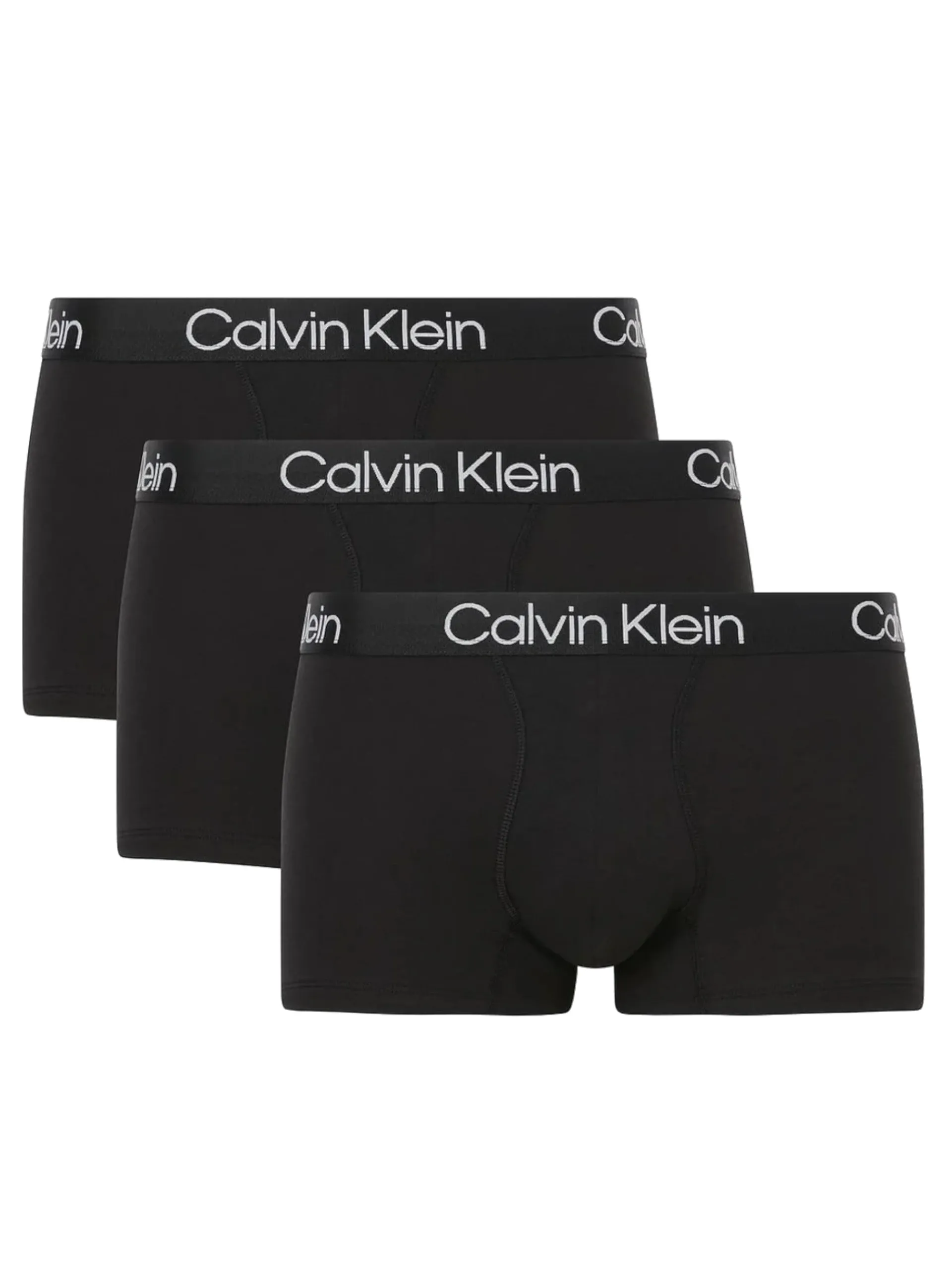 CALVIN KLEIN Boxer*Boxer neri da uomo Trunk x3 logo a contrasto 000NB2970A