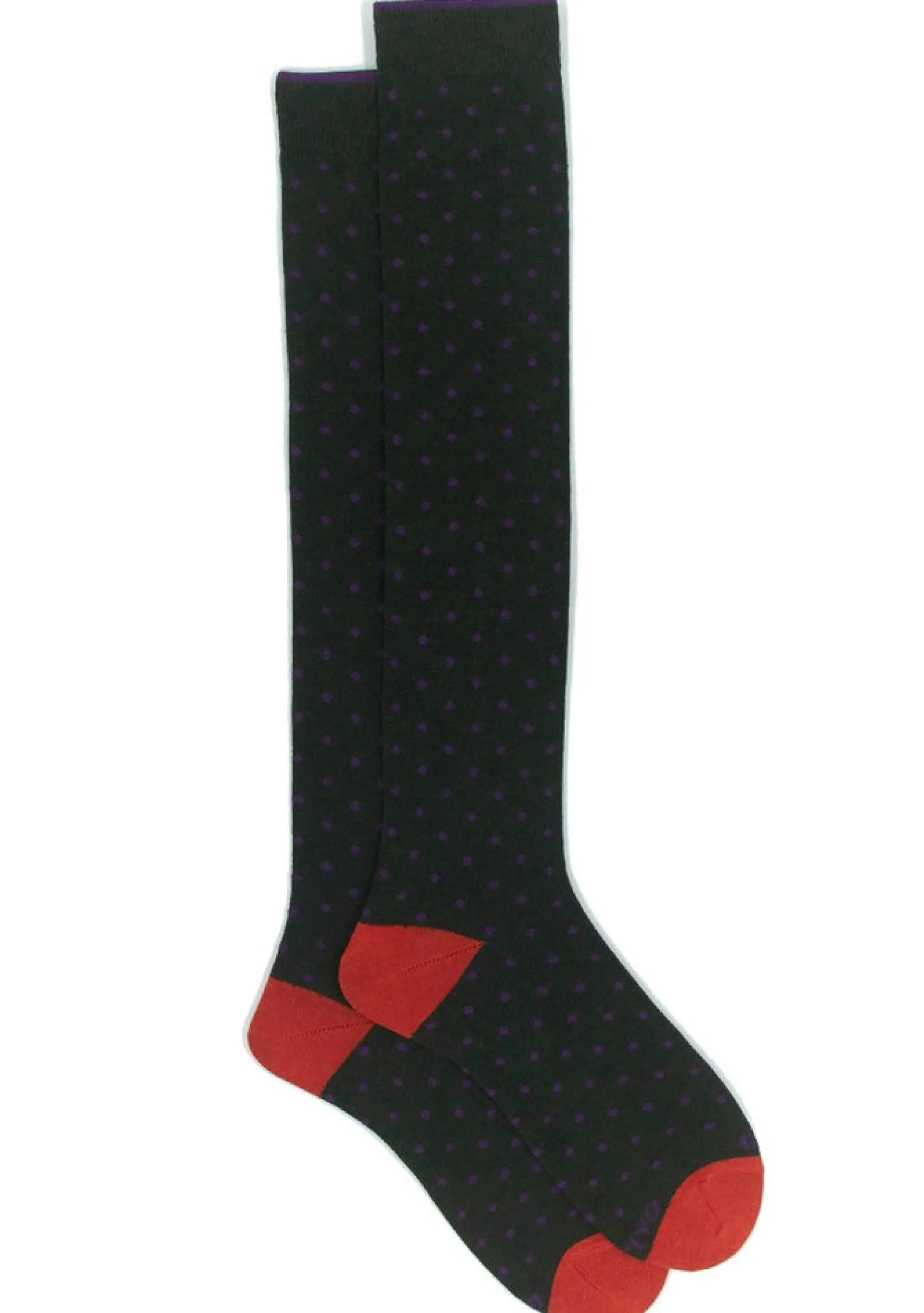 GALLO Calzini*Calzini verdi con pois viola da uomo AP1030133