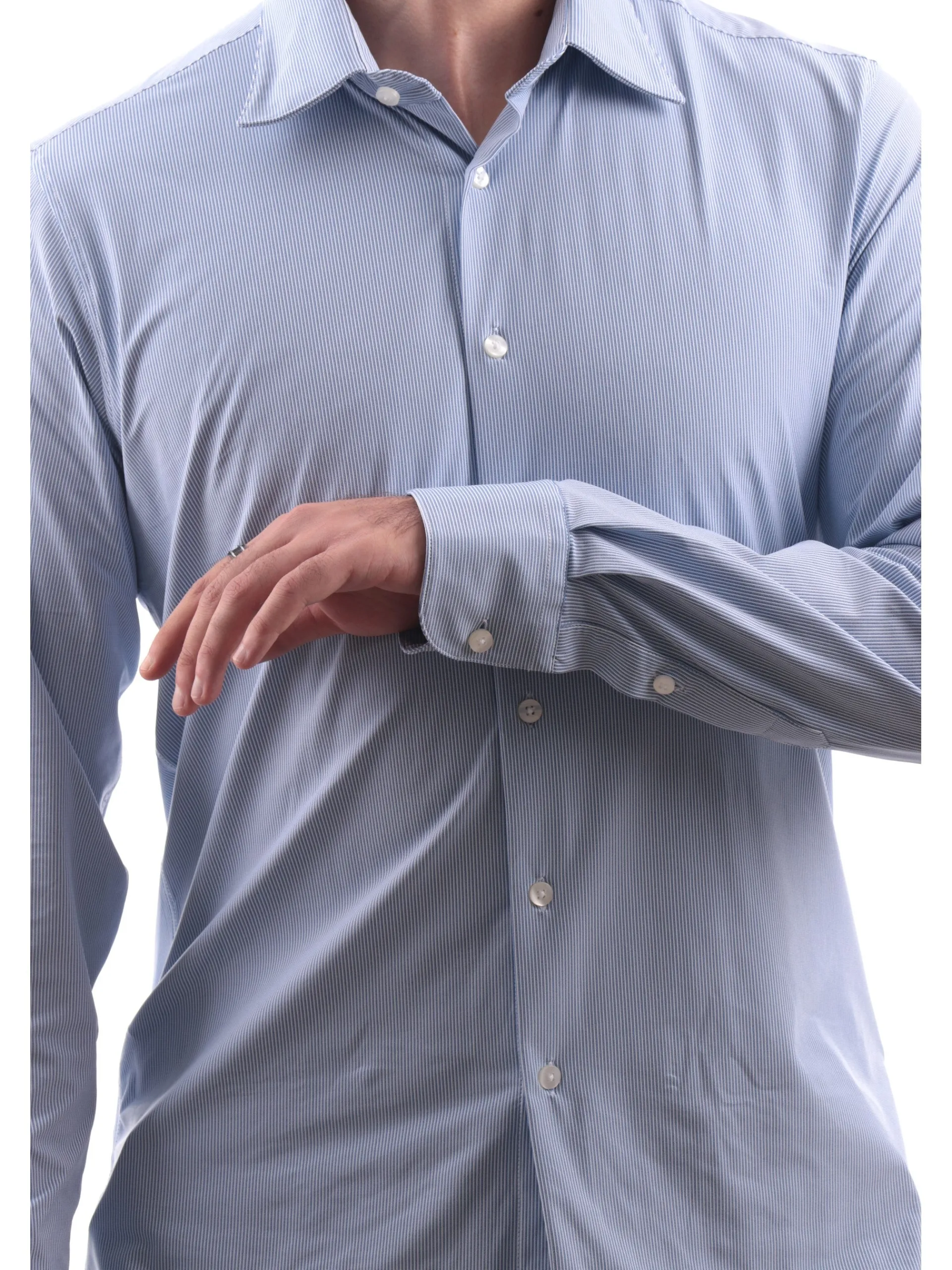 RRD Camicie*Camicia a quadri celeste da uomo Oxford Jaquard W24253V