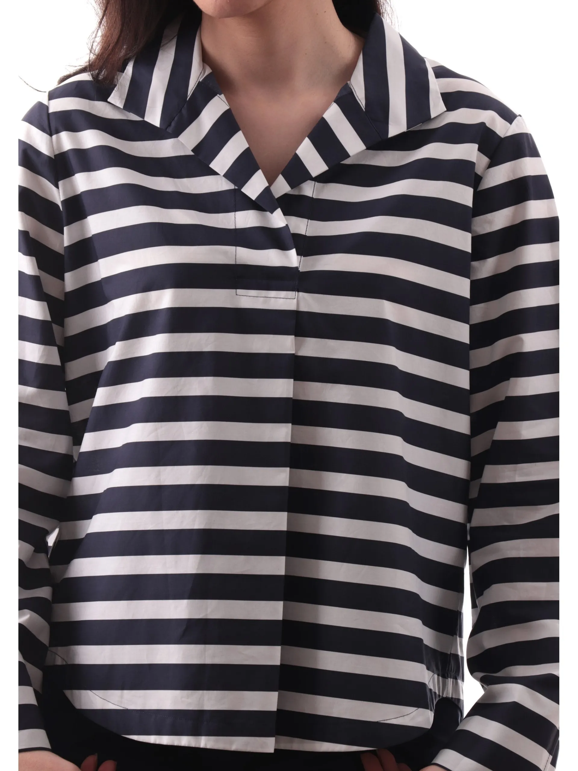 ANIS Maglie*Camicia a righe bianca e blu da donna maniche lunghe 251C1235