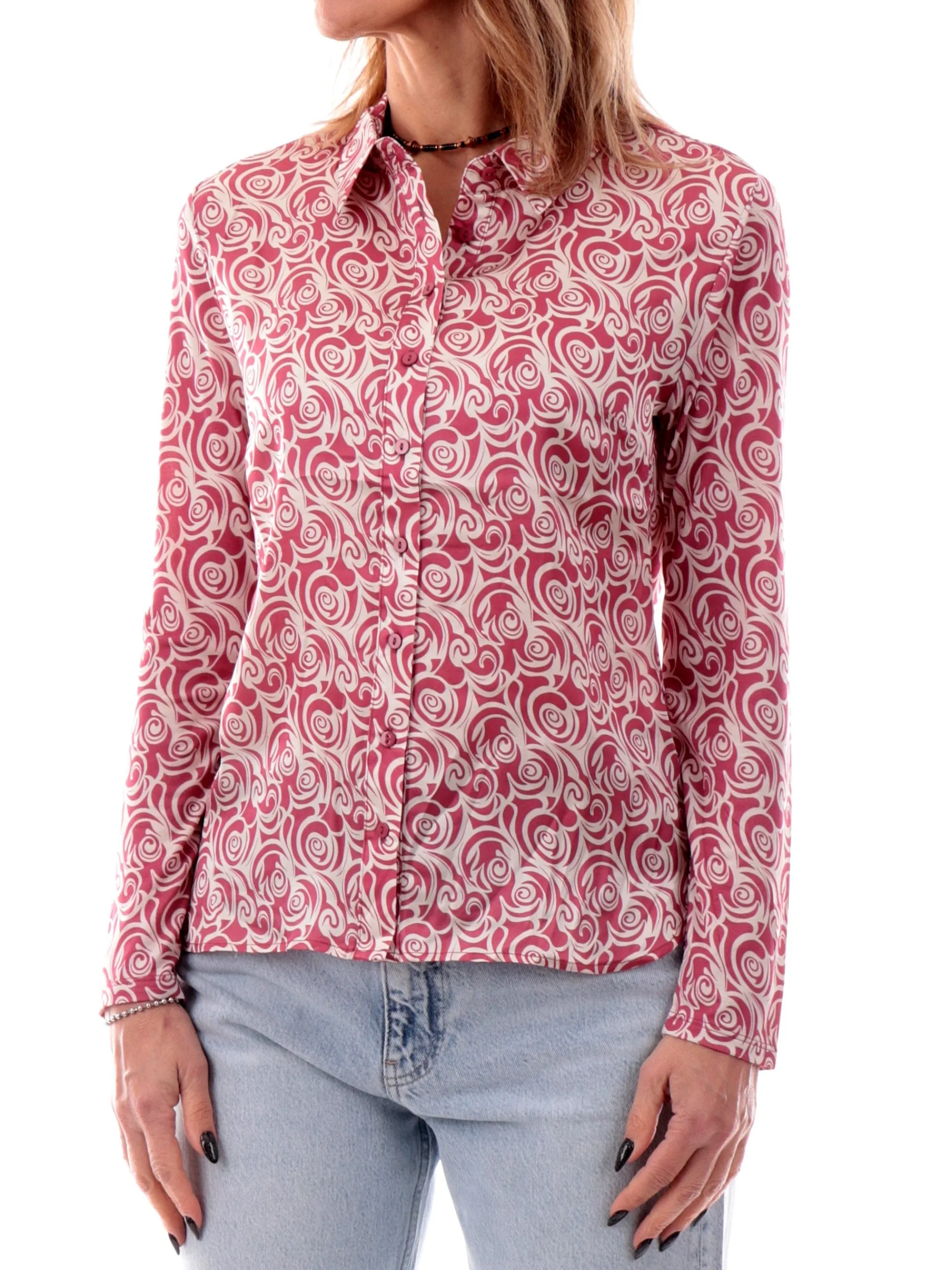 ANIS Top & Camicie*Camicia rosa floreale da donna maniche lunghe 251W1490