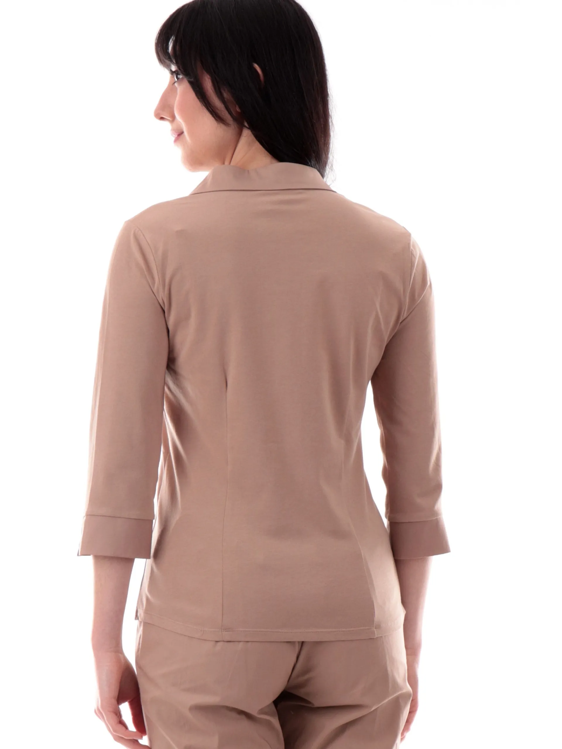 ANIS Top & Camicie*Camicia scollo a V marrone da donna maniche tre quarti 251C1065
