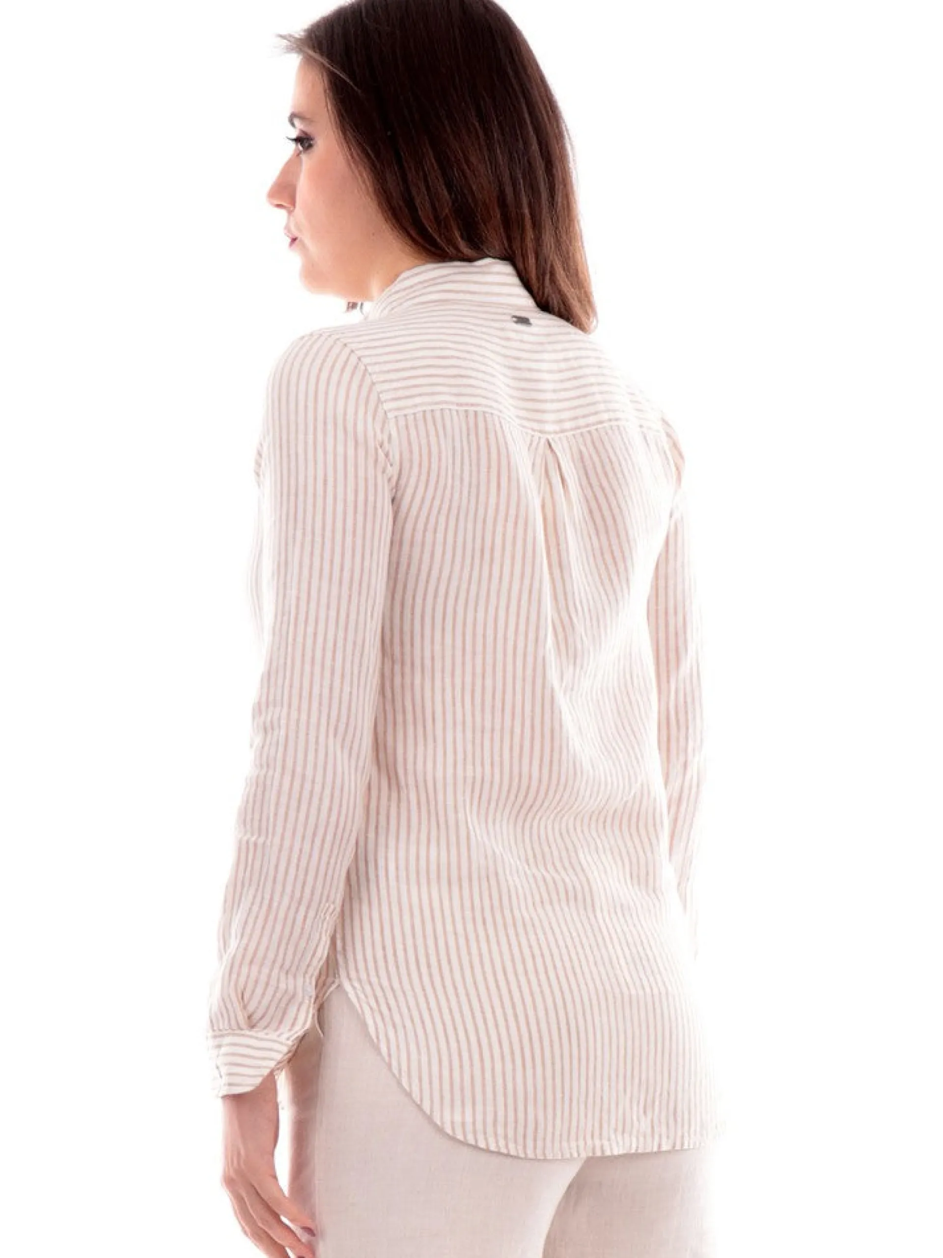 BARBOUR Top & Camicie*Camicia da donna a righe bianca e beige LSH1315