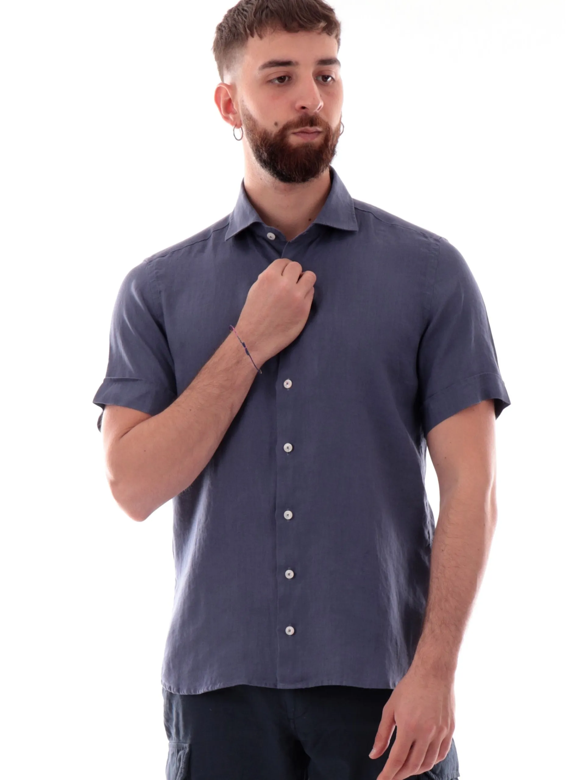 BASTONCINO Camicie*Camicia Maniche corte in lino B05022