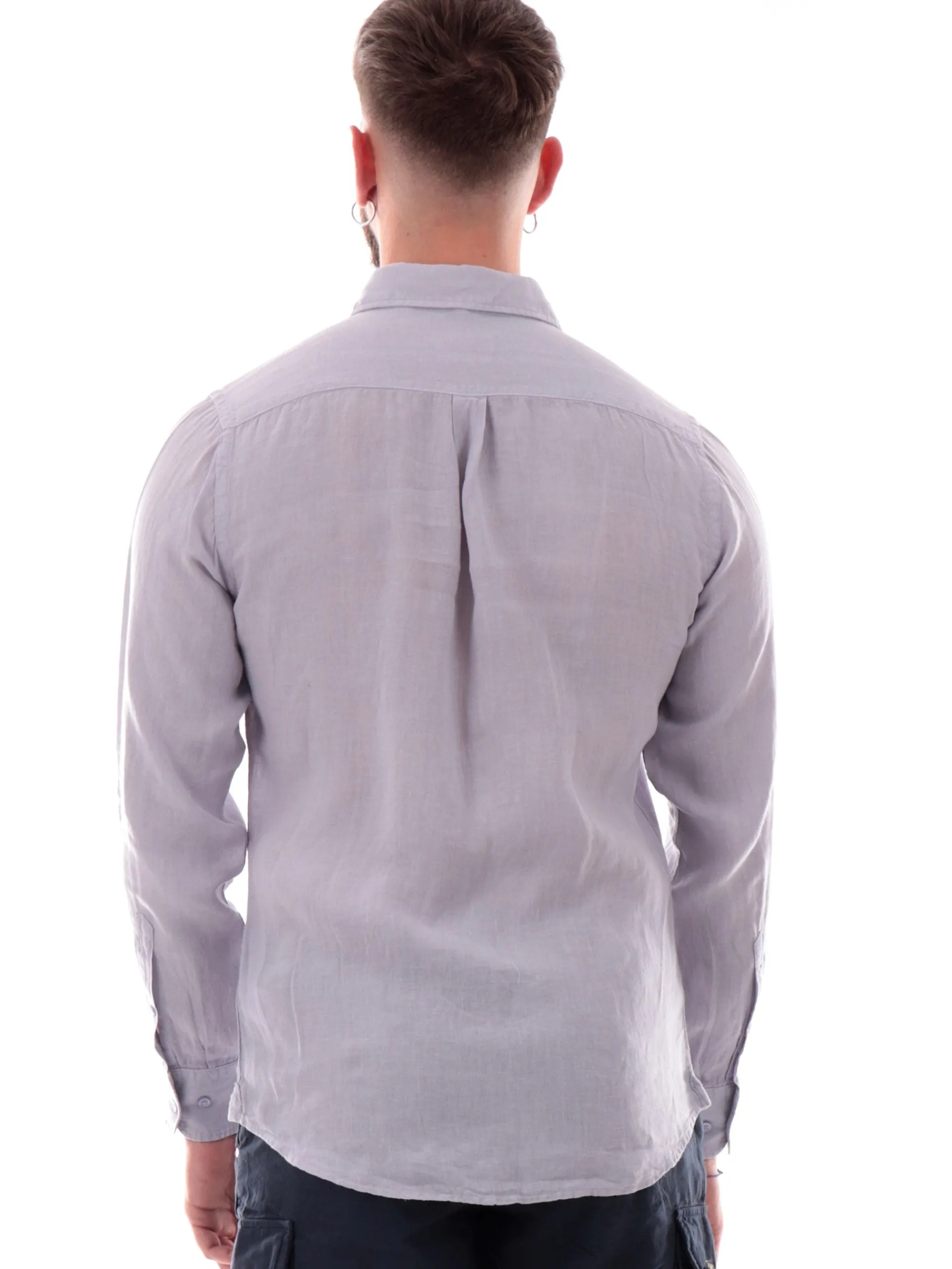MANIFATTURA BORGHESE Camicie*Camicia Borghese azzurro polvere in lino da uomo 5SCA0109LI101MP