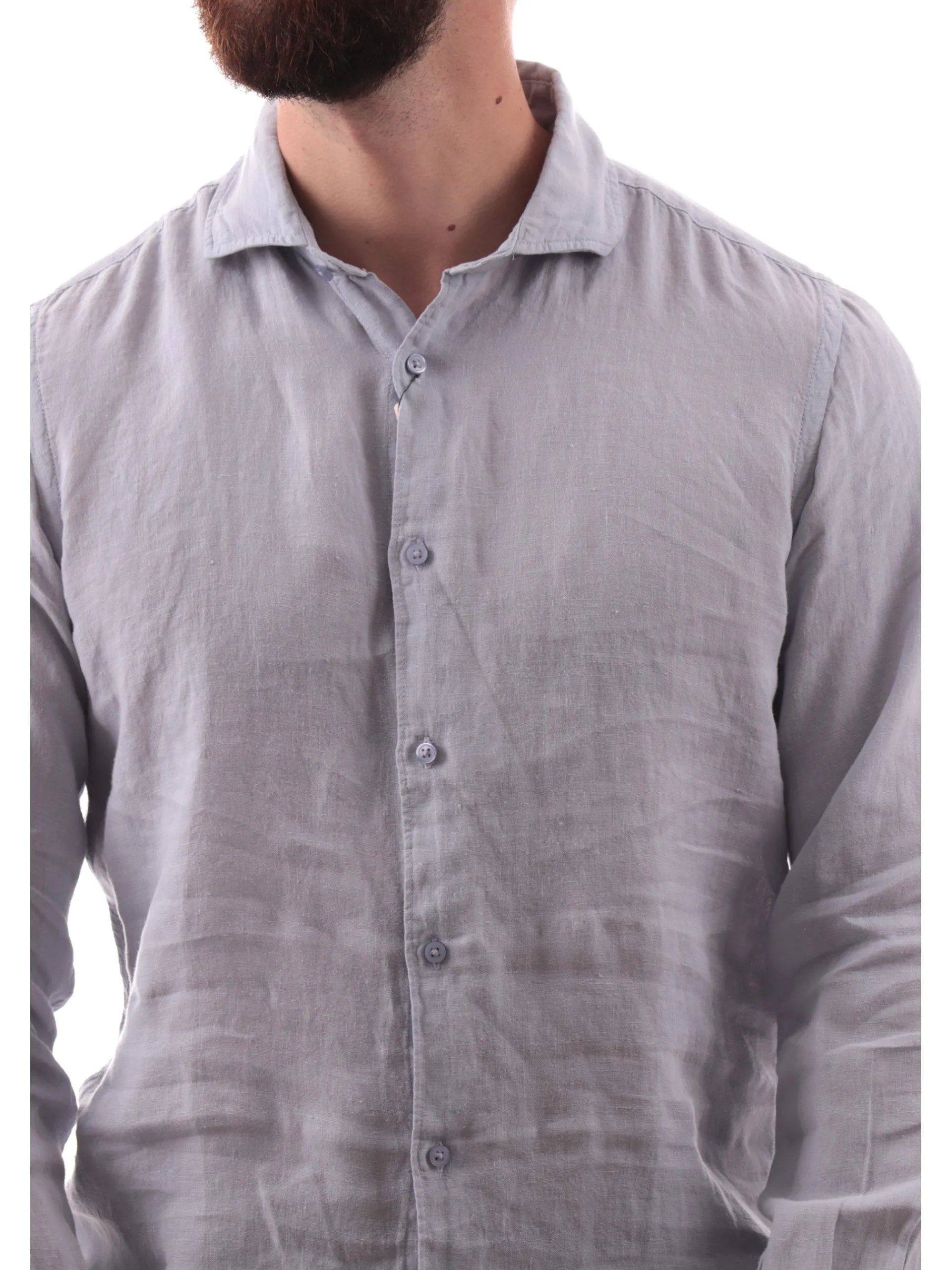 MANIFATTURA BORGHESE Camicie*Camicia Borghese azzurro polvere in lino da uomo 5SCA0109LI101MP