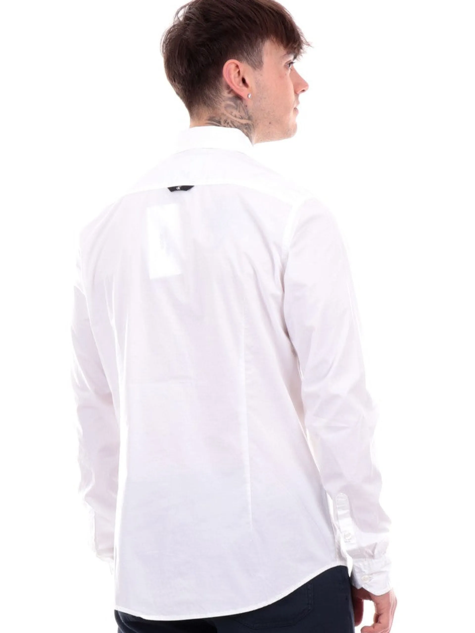 CALVIN KLEIN Camicie*Camicia bianca da uomo Slim Stretch J30J324614