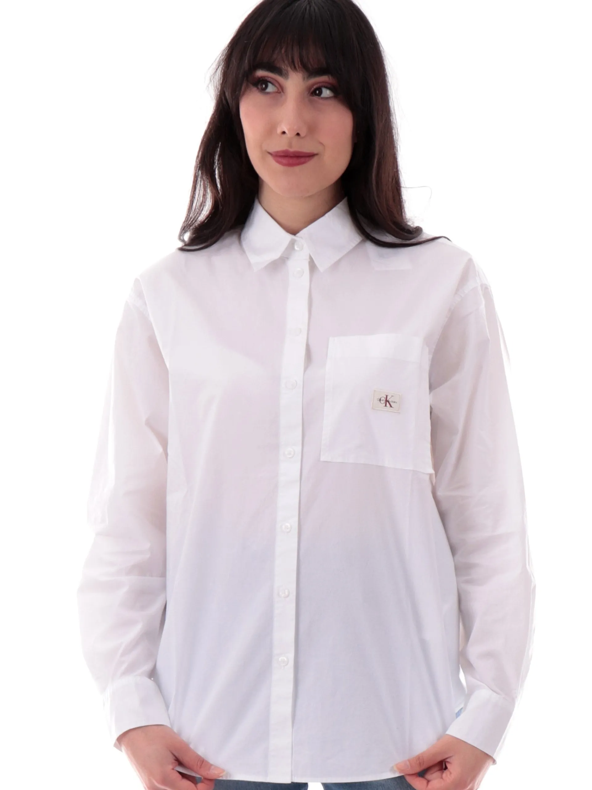 CALVIN KLEIN Top & Camicie*Camicia bianca con taschino da donna vestibilità morbida J20J224436