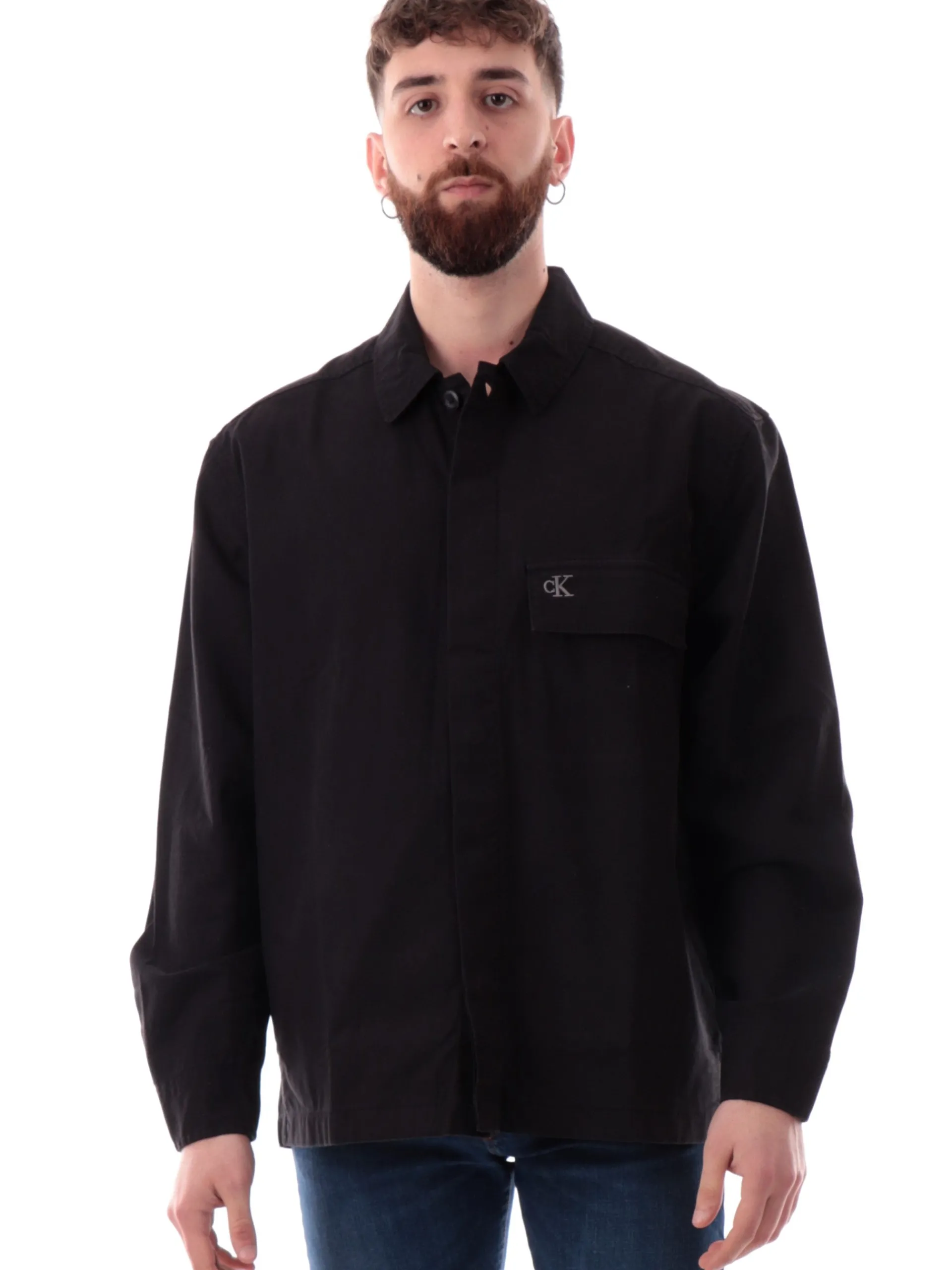 CALVIN KLEIN Camicie*Camicia over nera da uomo J30J326724