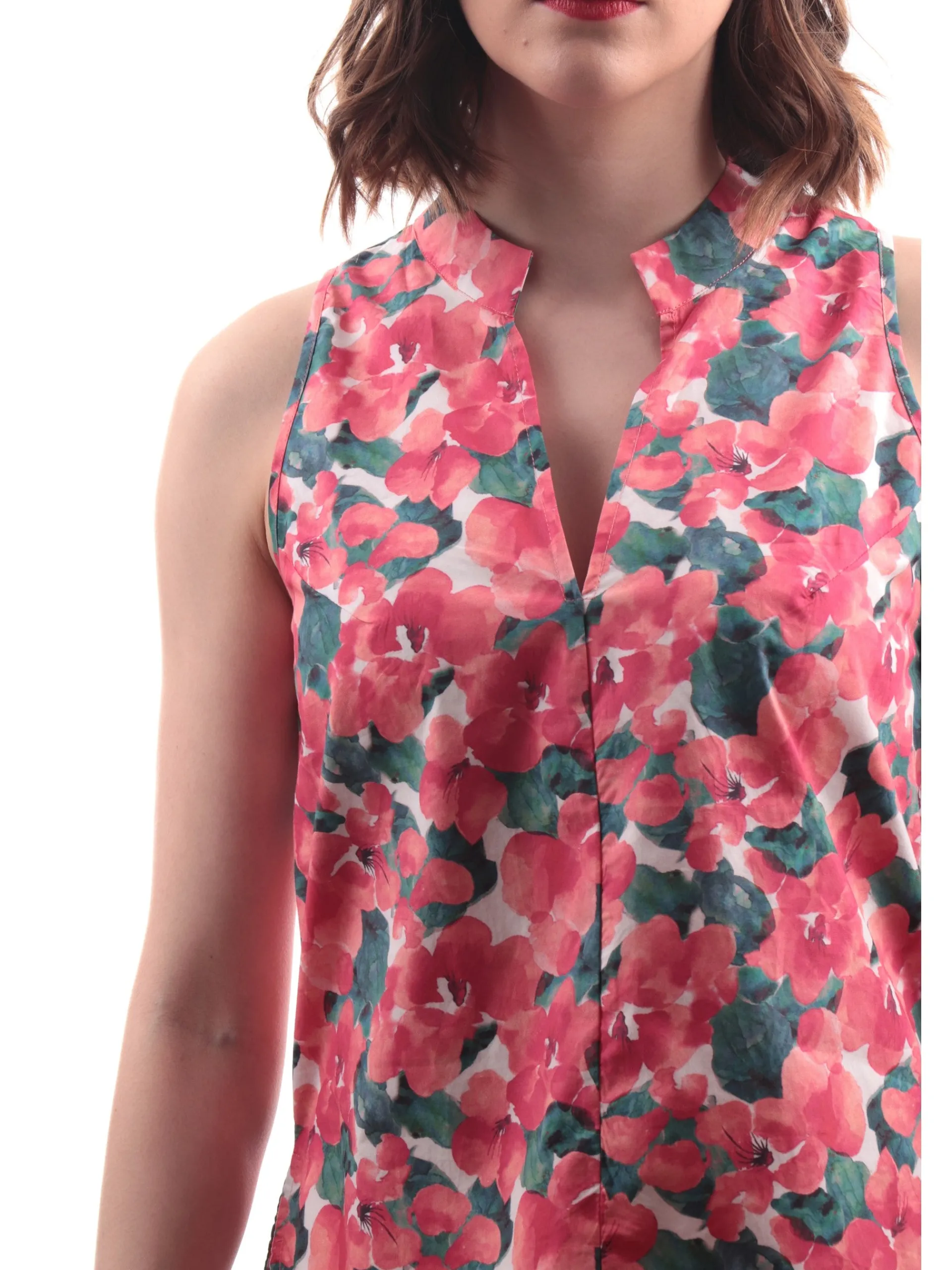 ANIS Maglie*Camicia Canotta a Fantasia a Fiori Rosa 2231186